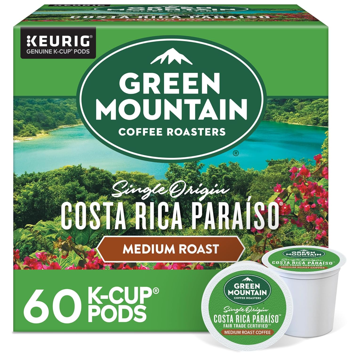 Green Mountain Coffee Roasters Half Caff Keurig Single-Serve K-Cup pods, Medium Roast Coffee, 72 Count (6 Packs of 12)