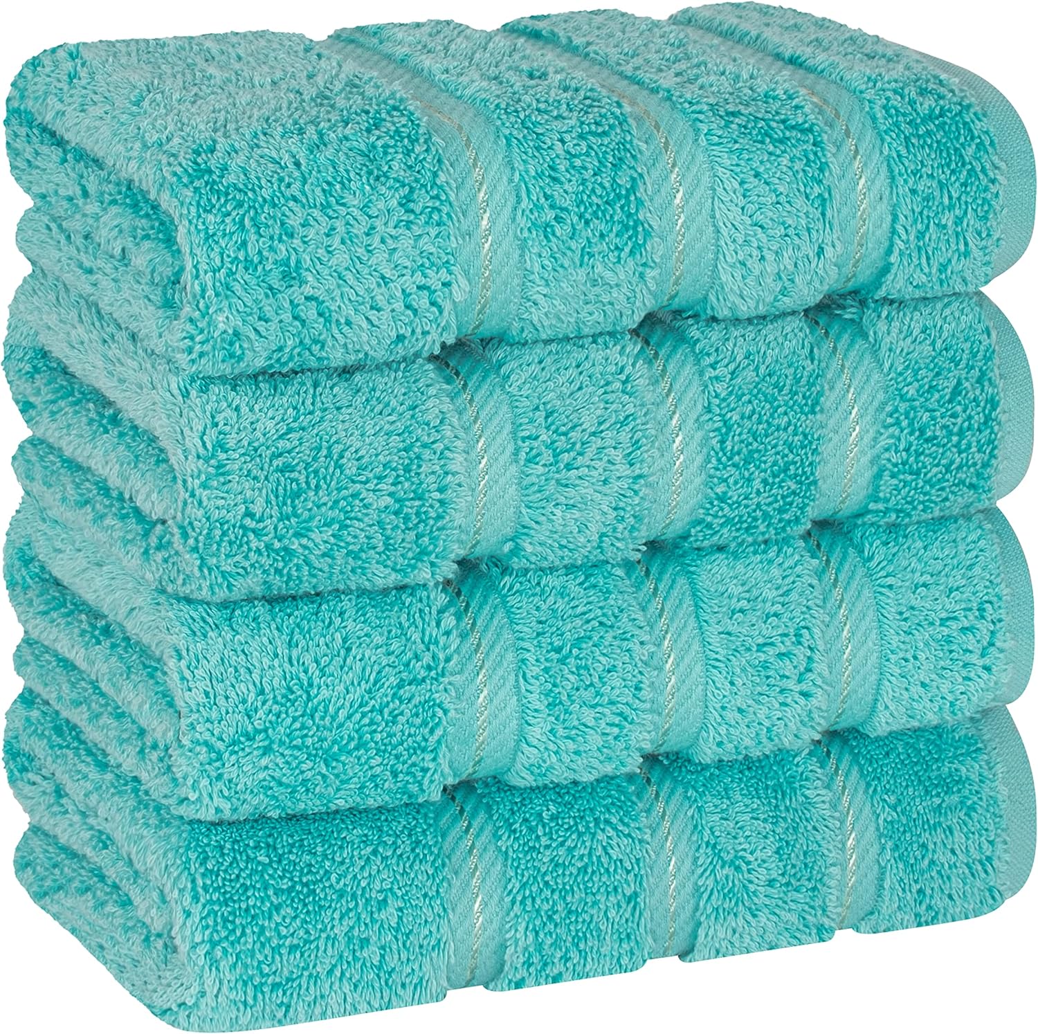 American Soft Linen Luxury 6 Piece Towel Set, 2 Bath Towels 2 Hand Towels 2 Washcloths, 100% Cotton Turkish Towels for Bathroom, Light Grey Towel Sets