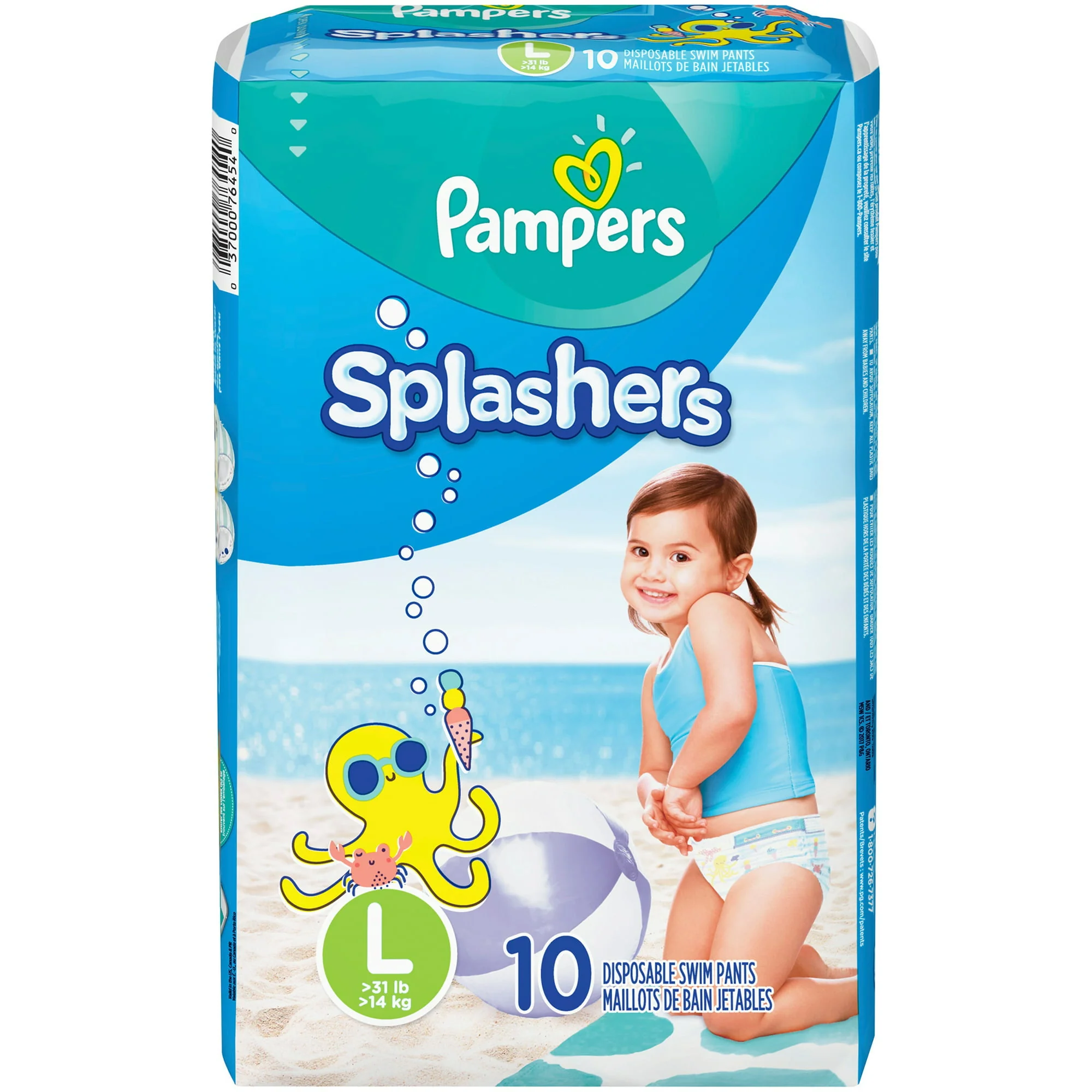 Pampers Splashers Swim Diapers Size L 10 Count