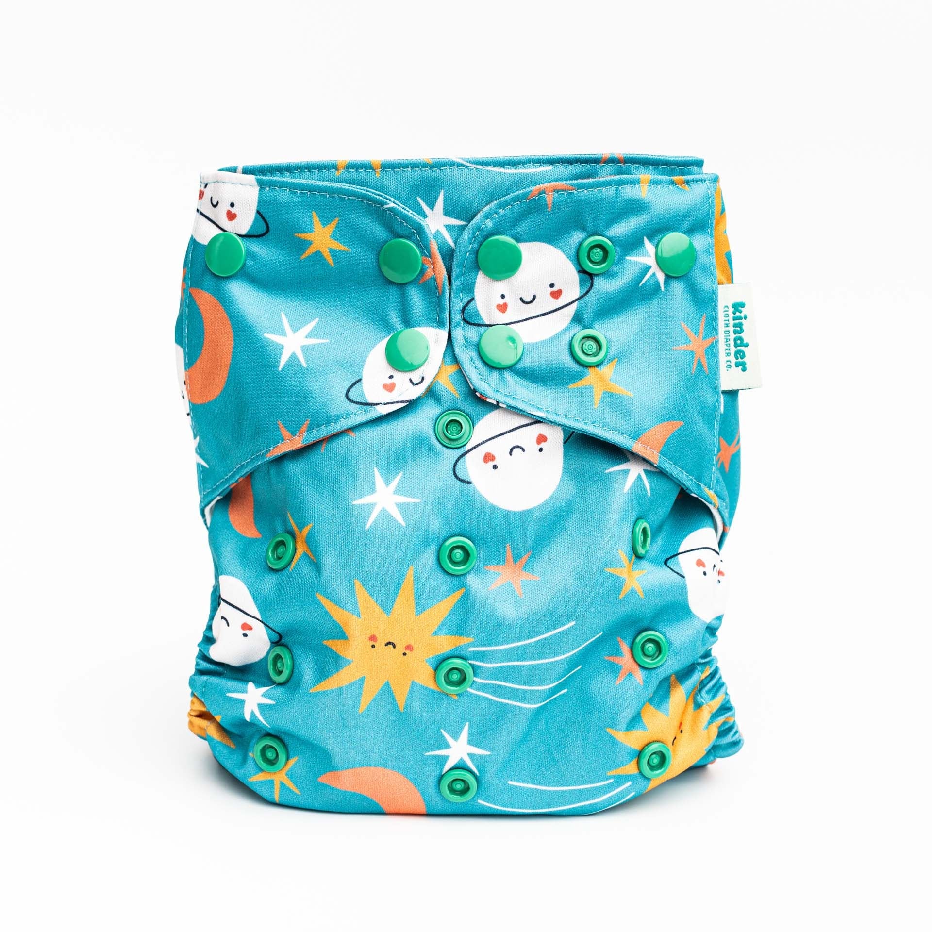 Kinder Cloth Diaper Co. Patterned Basics Pocket Cloth Diaper with Athletic Wicking Jersey