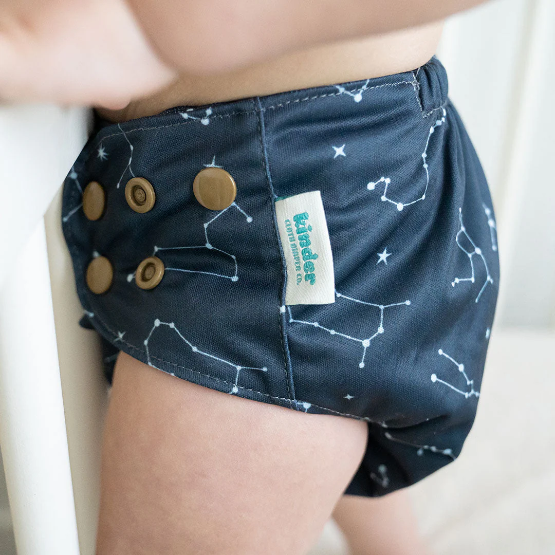 Kinder Cloth Diaper Co. Patterned Basics Pocket Cloth Diaper with Athletic Wicking Jersey