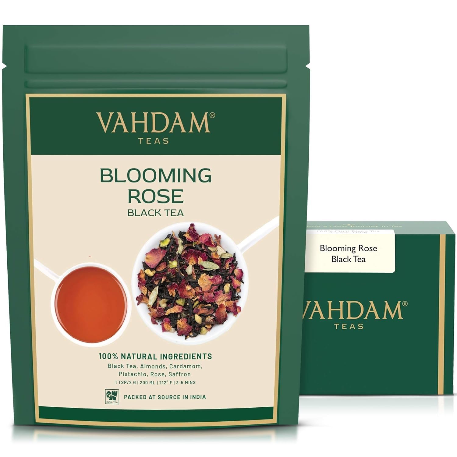 VAHDAM, Organic Turmeric Ginger Herbal Tea Bags (100 Pyramid Tea Bags) Caffeine Free, Non GMO, Gluten Free | 100% Pure Herbal Blend - Savory & Spicy | Plant-Based Tea Bags | Resealable Ziplock Pouch