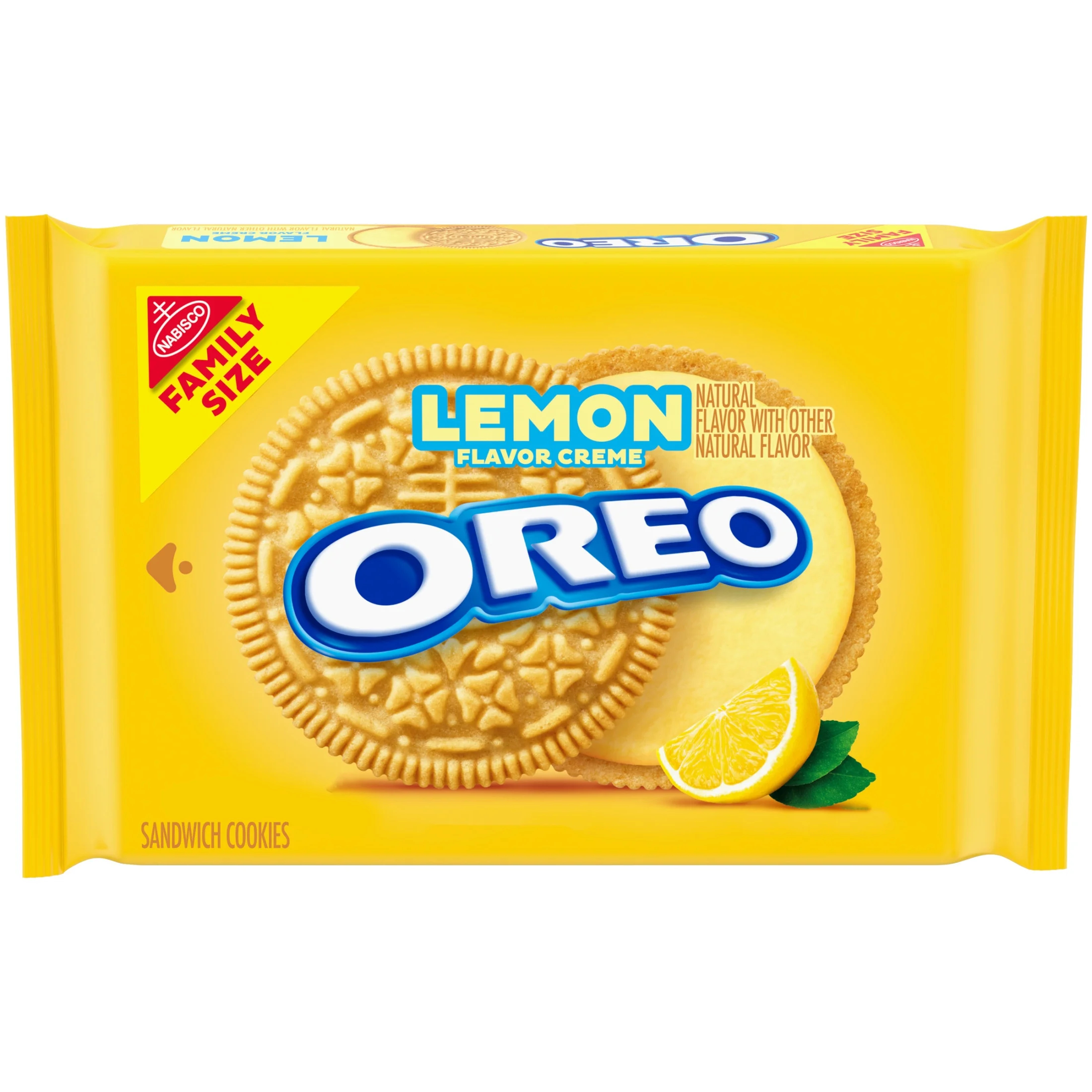 (3 pack) OREO Lemon Creme Sandwich Cookies, Family Size, 18.71 oz
