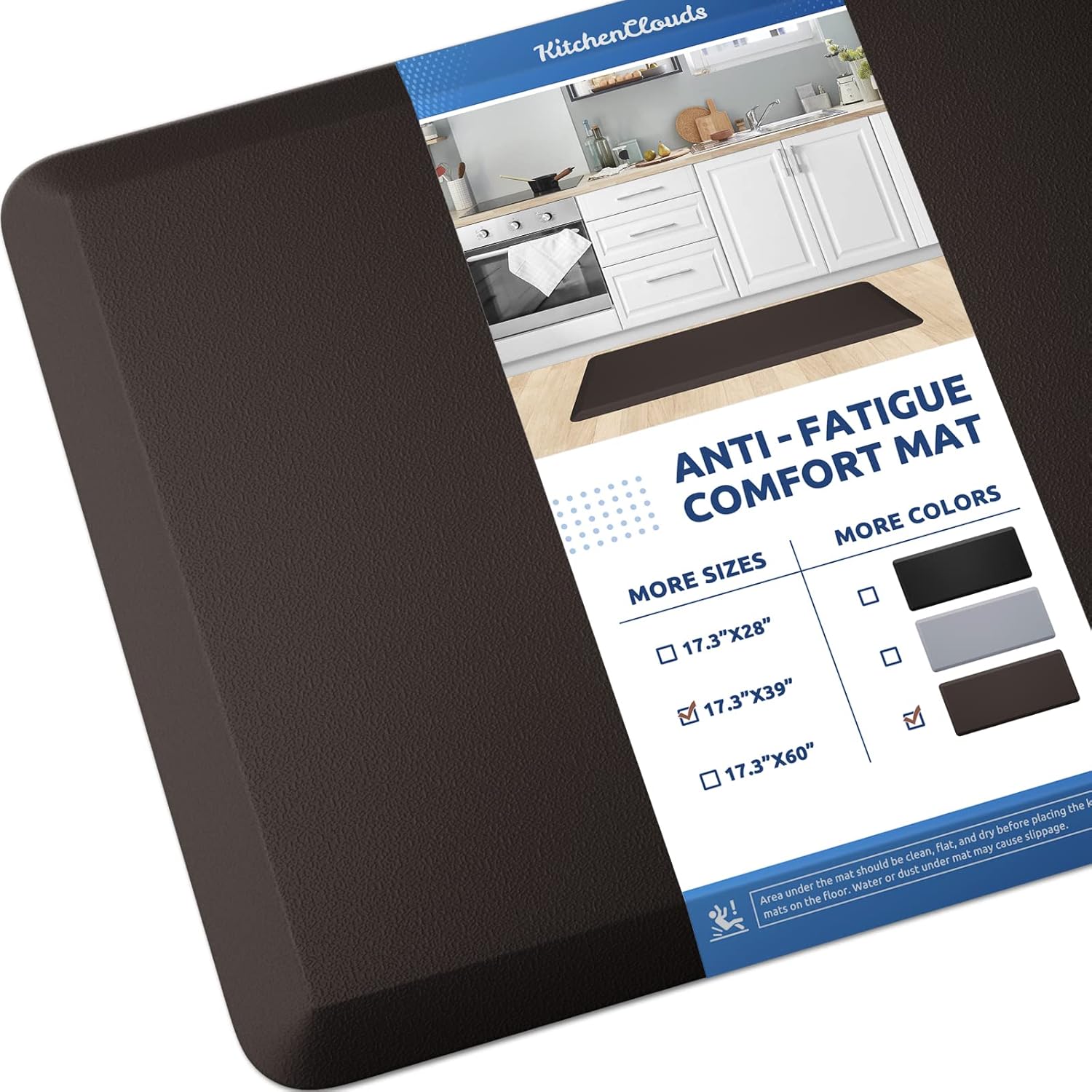 KitchenClouds Kitchen Mat Cushioned Anti Fatigue Rug 17.3