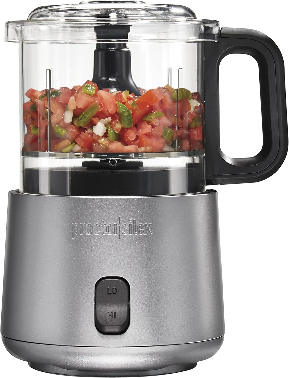 Proctor Silex Durable Electric Vegetable Chopper & Mini Food Processor for Chopping, Puree & Emulsify, 1.5 cups, Black