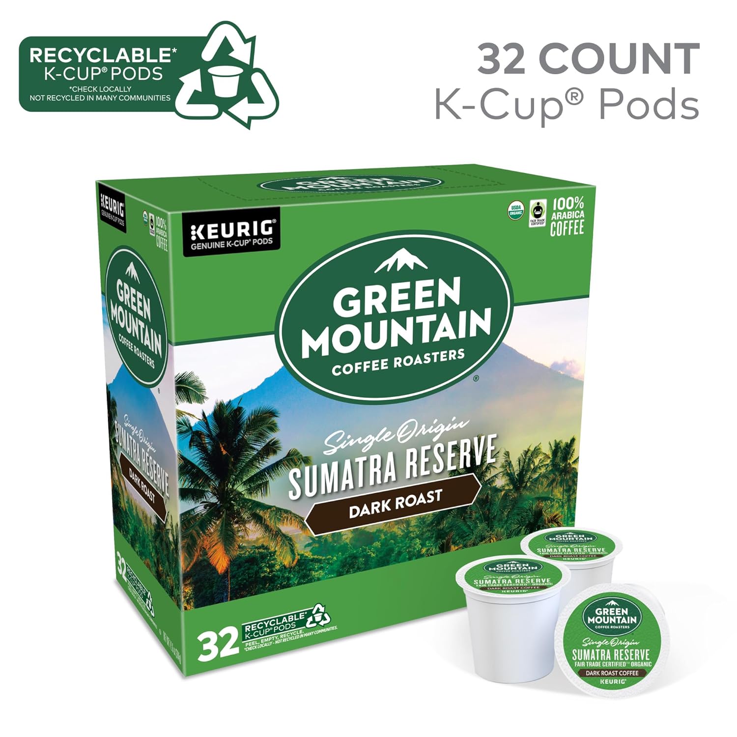 Green Mountain Coffee Roasters Dark Magic Keurig Single-Serve K-Cup Pods, Dark Roast Coffee, 72 Count (6 Packs of 12)