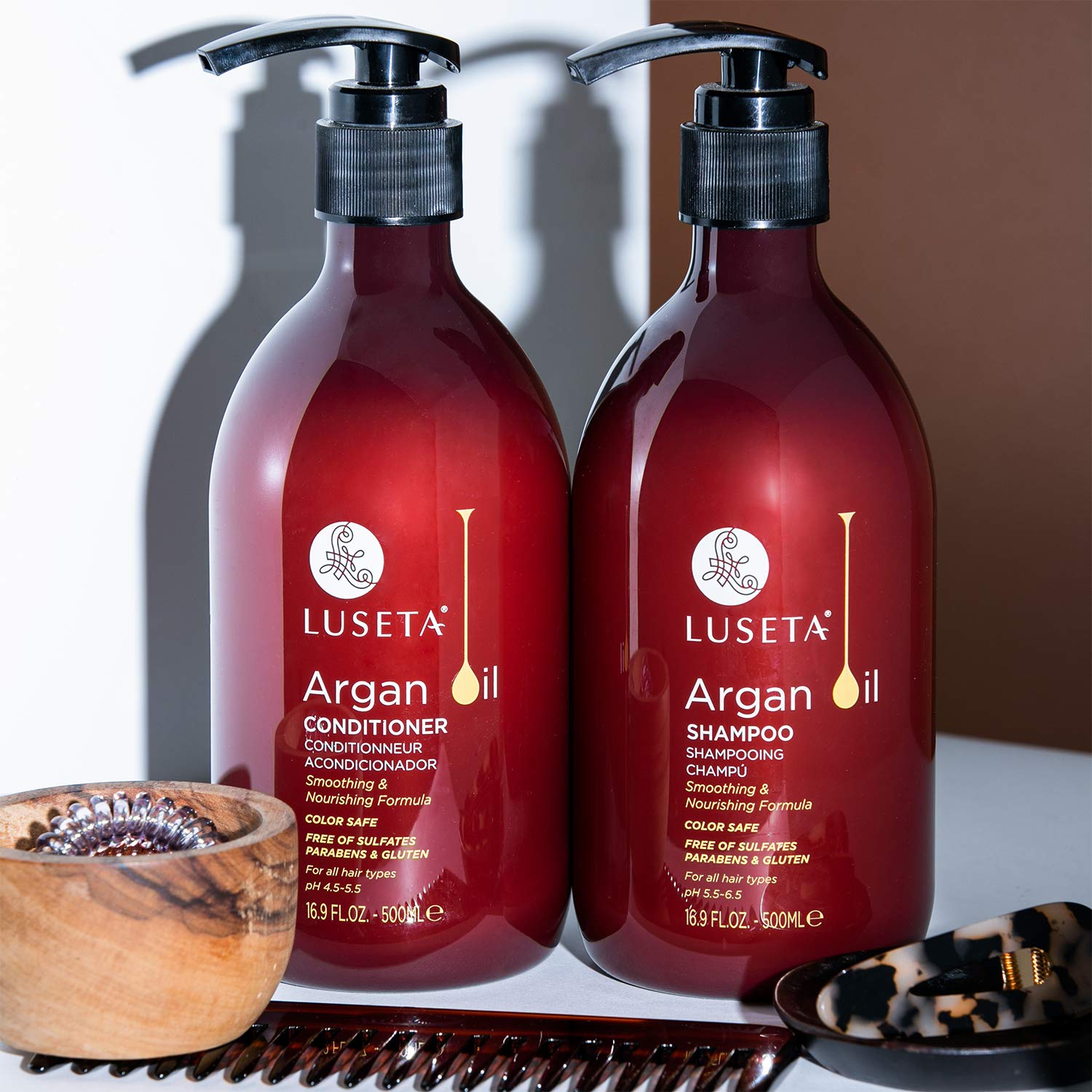 Luseta Biotin Shampoo and Conditioner for HairGrowth - Thickening Shampoo for Thinning Hair andHair Loss - Infused with Argan Oil to Repair DamagedDry Hair - Sulfate Free Paraben Free-2 x 16.9 fl oz