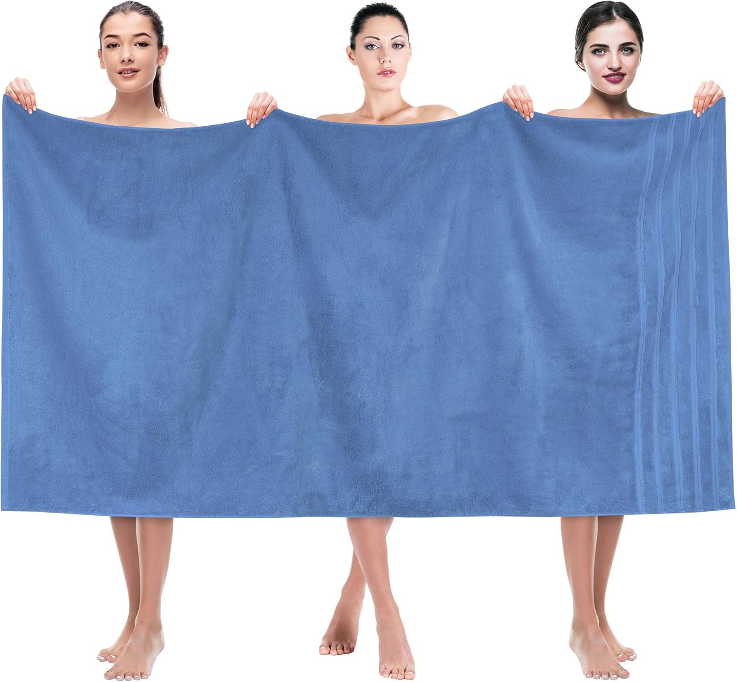 American Soft Linen Luxury 6 Piece Towel Set, 2 Bath Towels 2 Hand Towels 2 Washcloths, 100% Cotton Turkish Towels for Bathroom, Light Grey Towel Sets