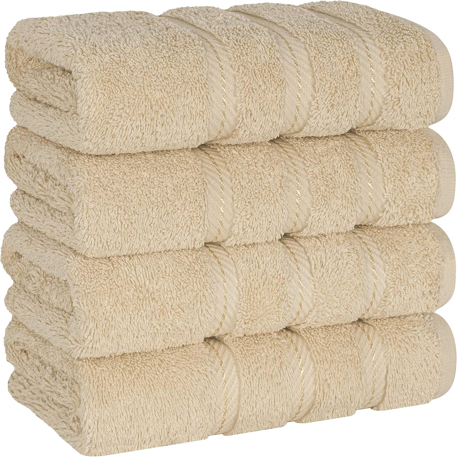 American Soft Linen Luxury 6 Piece Towel Set, 2 Bath Towels 2 Hand Towels 2 Washcloths, 100% Cotton Turkish Towels for Bathroom, Light Grey Towel Sets