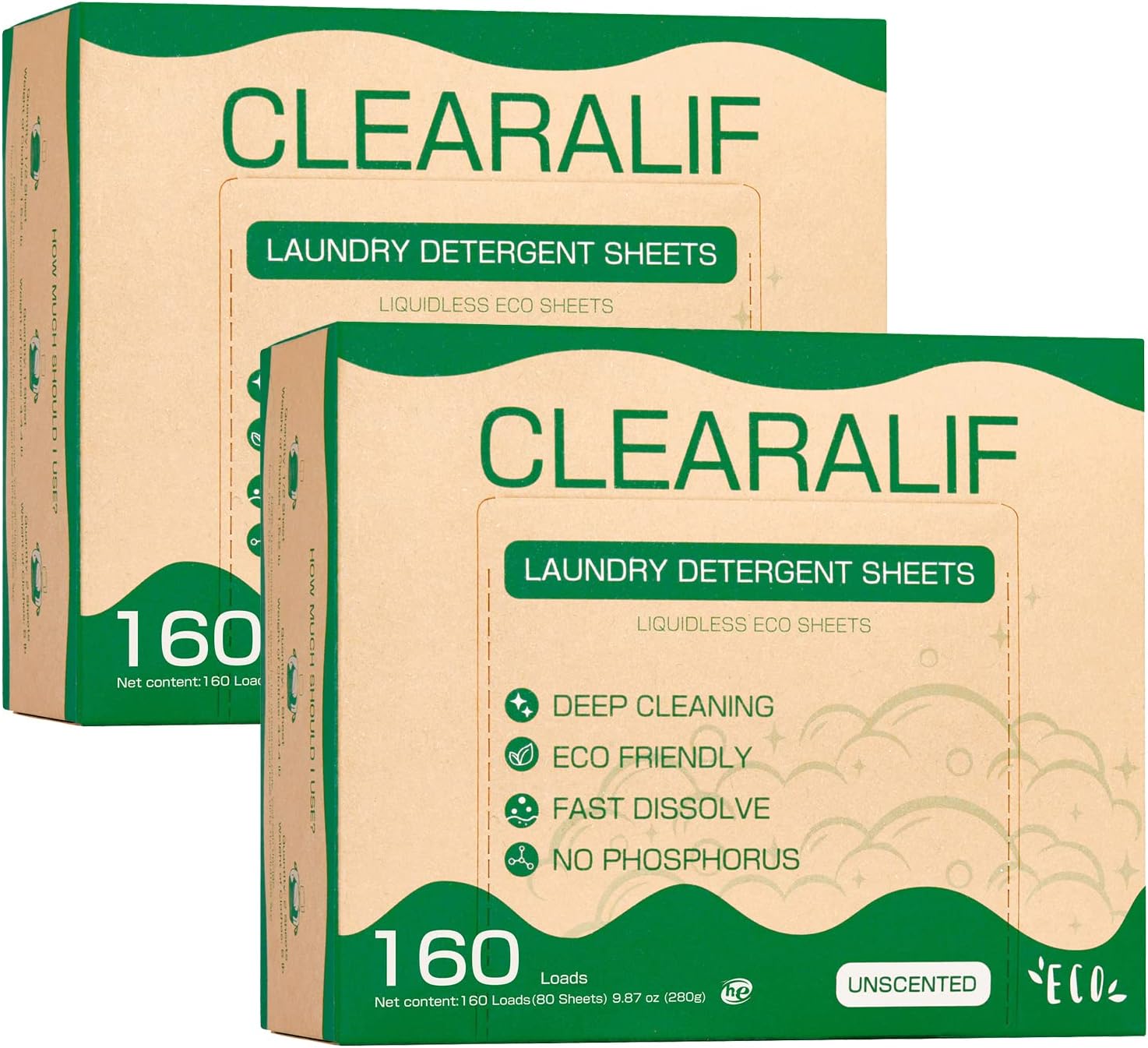 CLEARALIF Laundry Detergent Sheets Up to 160 Loads, Fresh Linen - Great For Travel,Apartments, Dorms,Laundry Detergent Strips Eco Friendly & Hypoallergenic