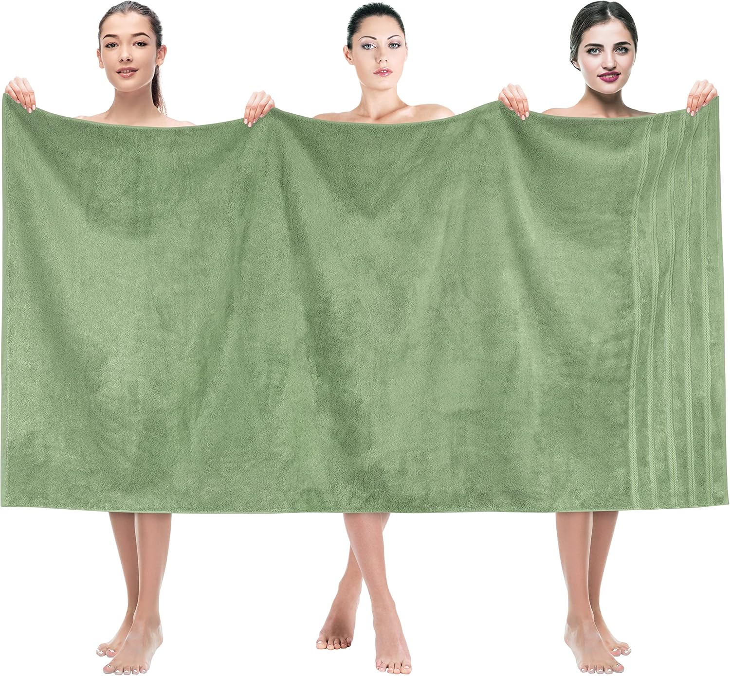 American Soft Linen Luxury 6 Piece Towel Set, 2 Bath Towels 2 Hand Towels 2 Washcloths, 100% Cotton Turkish Towels for Bathroom, Light Grey Towel Sets