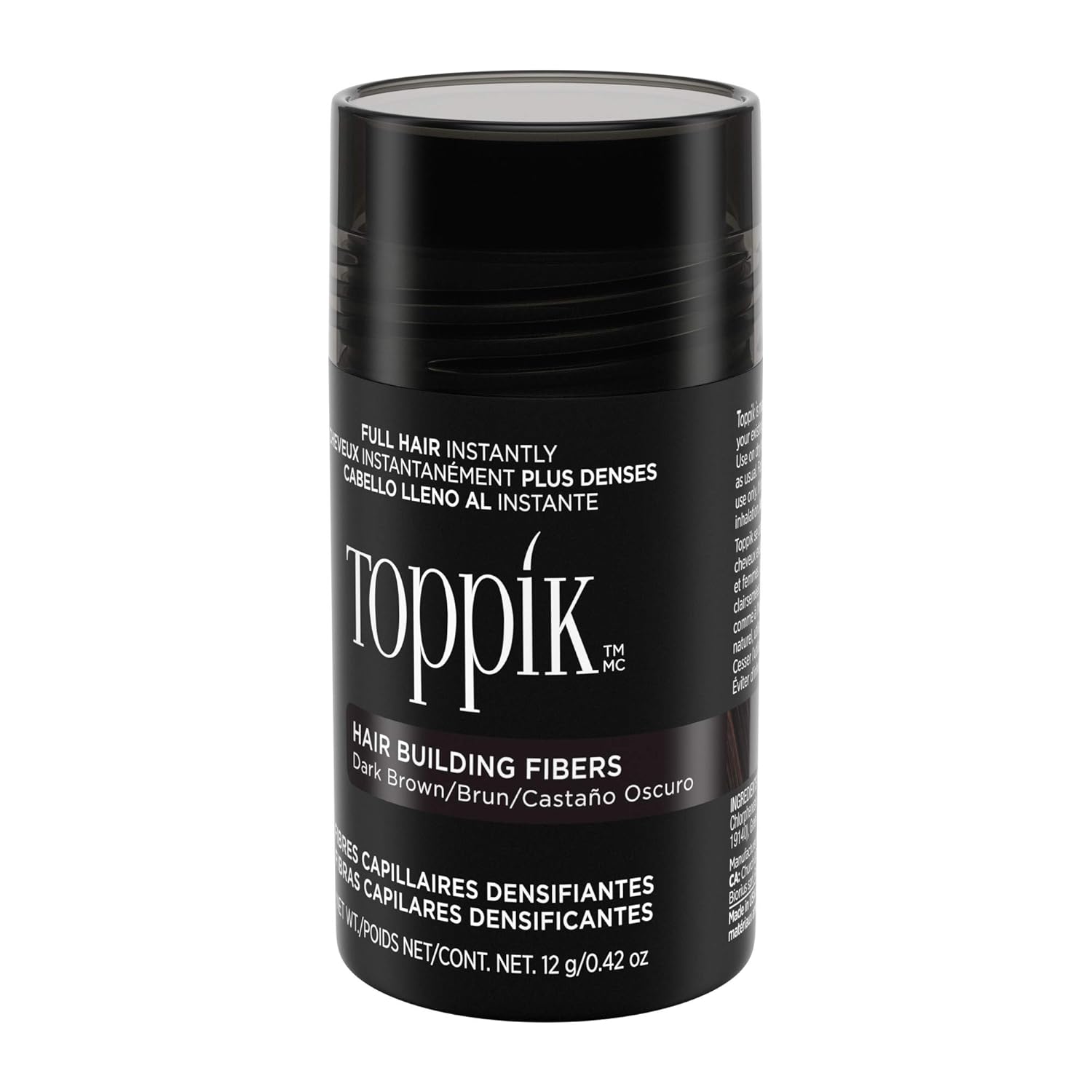 Toppik Hair Building Fibers, 12g Fill In Fine or Thinning Hair Instantly Thicker, Fuller Looking Hair 9 Shades for Men & Women