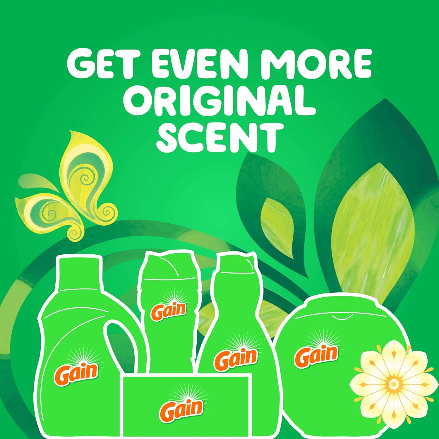 Gain + Aroma Boost Laundry Detergent Liquid, Original Scent, 107 Loads, 154 fl oz, HE Compatible Laundry Soap with Febreze and Oxi