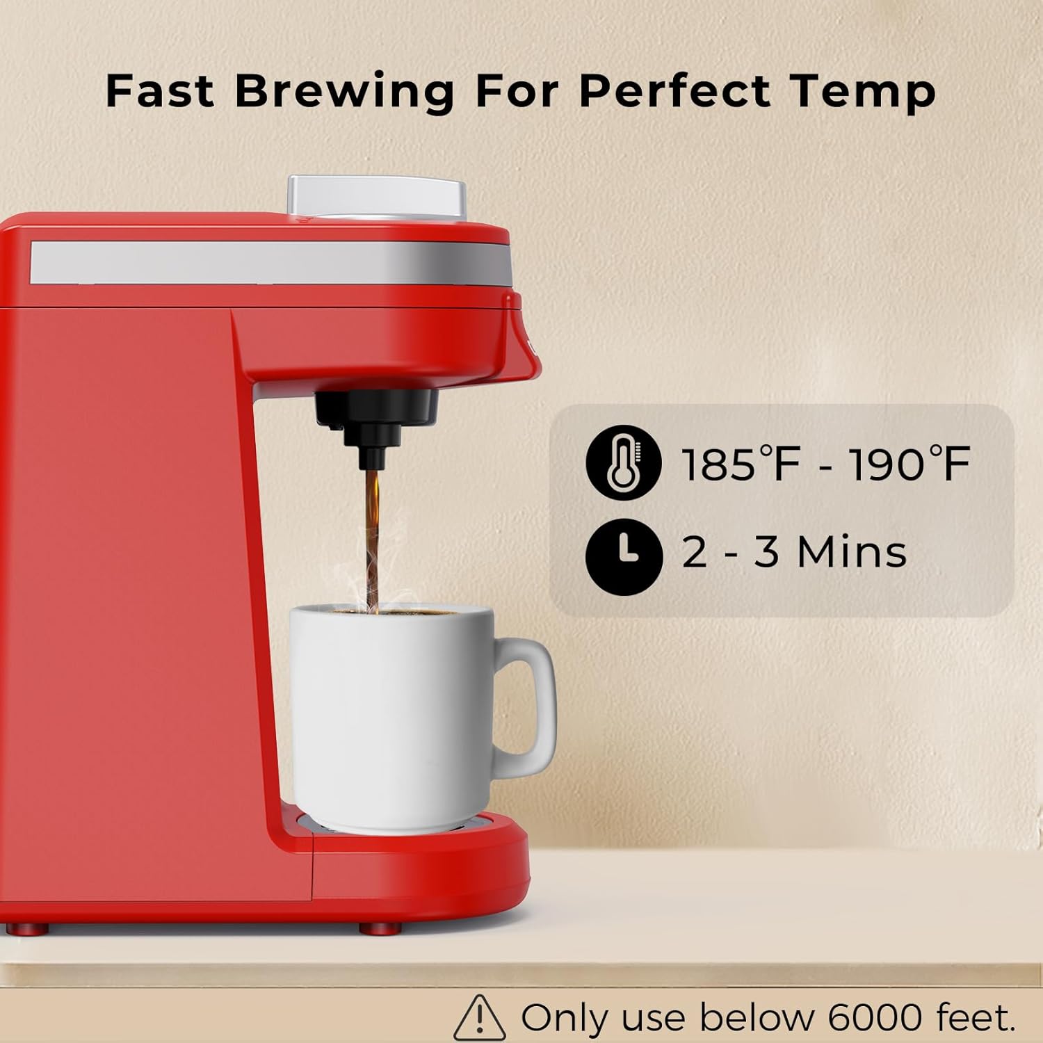 CHULUX Single Serve Coffee Maker for K Capsule and Ground Coffee, Single Cup Coffee Machine, Black