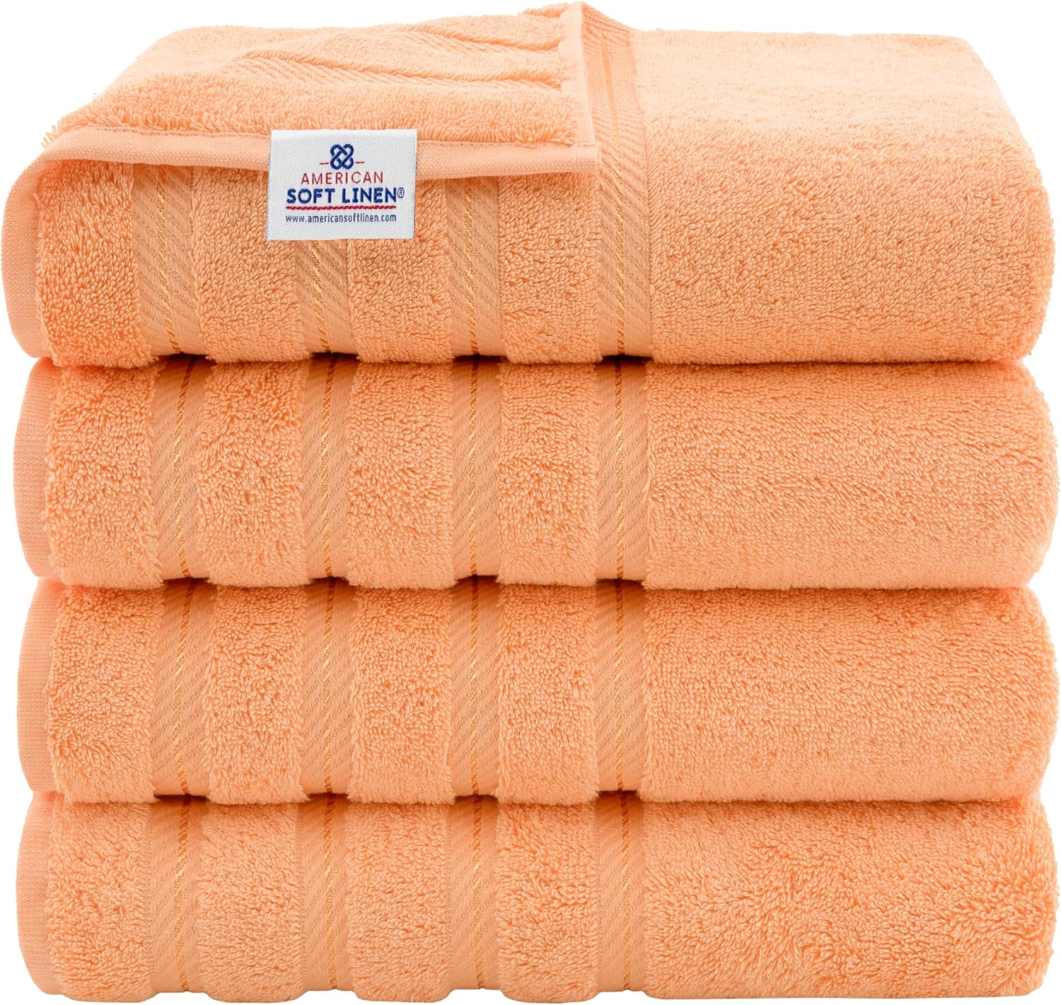 American Soft Linen Luxury 6 Piece Towel Set, 2 Bath Towels 2 Hand Towels 2 Washcloths, 100% Cotton Turkish Towels for Bathroom, Light Grey Towel Sets