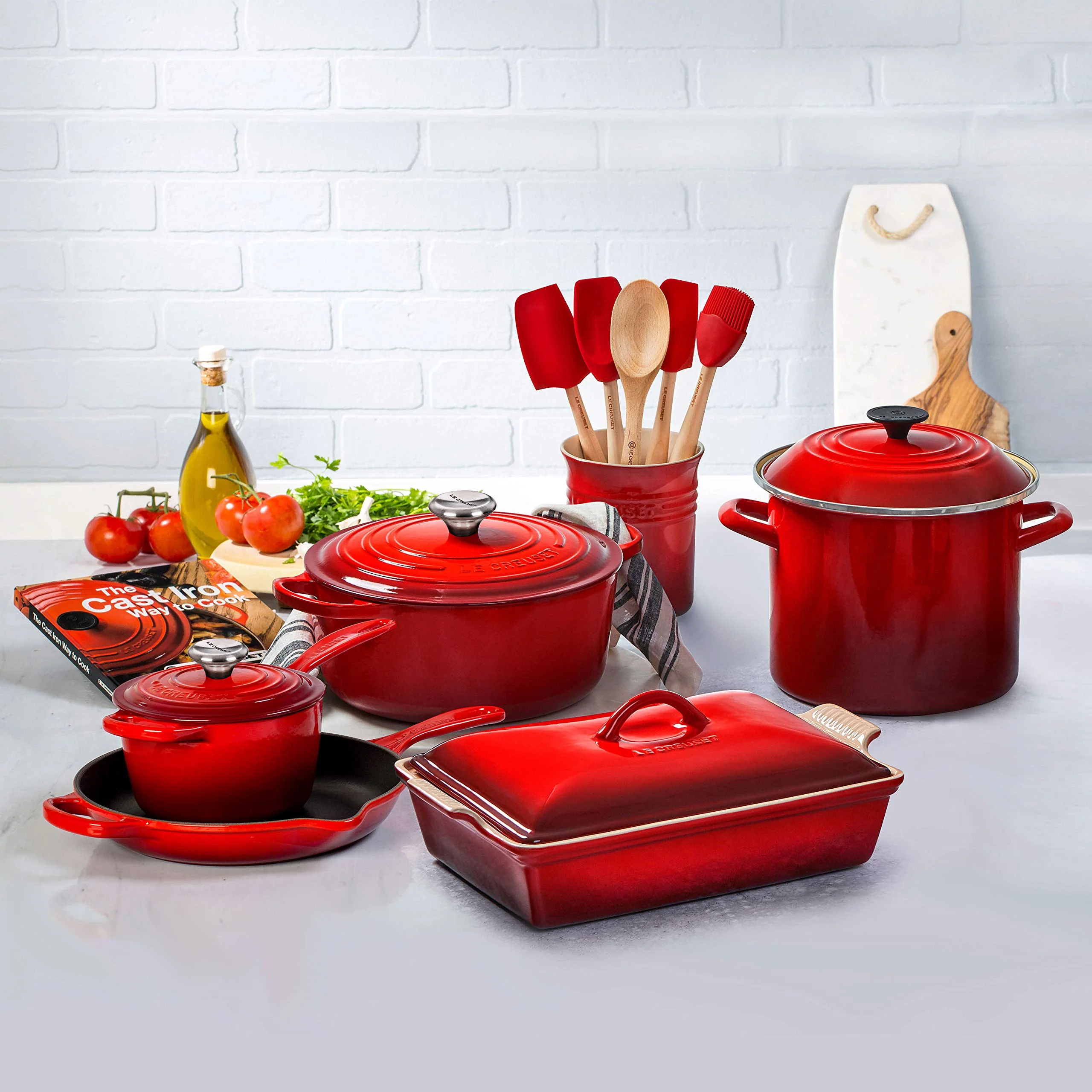 Signature Cast Iron Cookware Set - 20 Piece💝16 Piece Knife Set