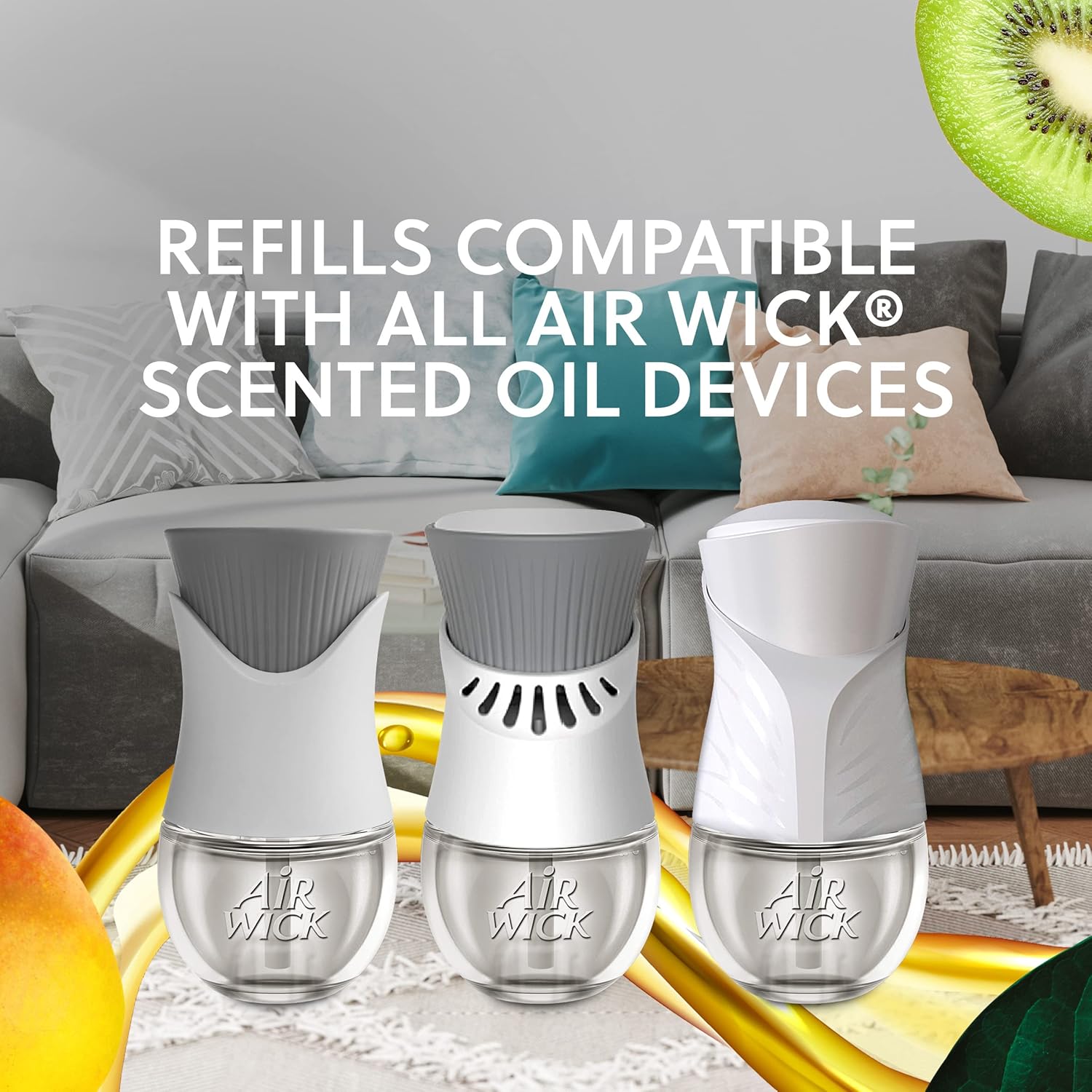 Air Wick Plug in Scented Oil Refill, 5 ct, Fresh Watermelon & Berries, Air Freshener, Essential Oils, Spring Collection