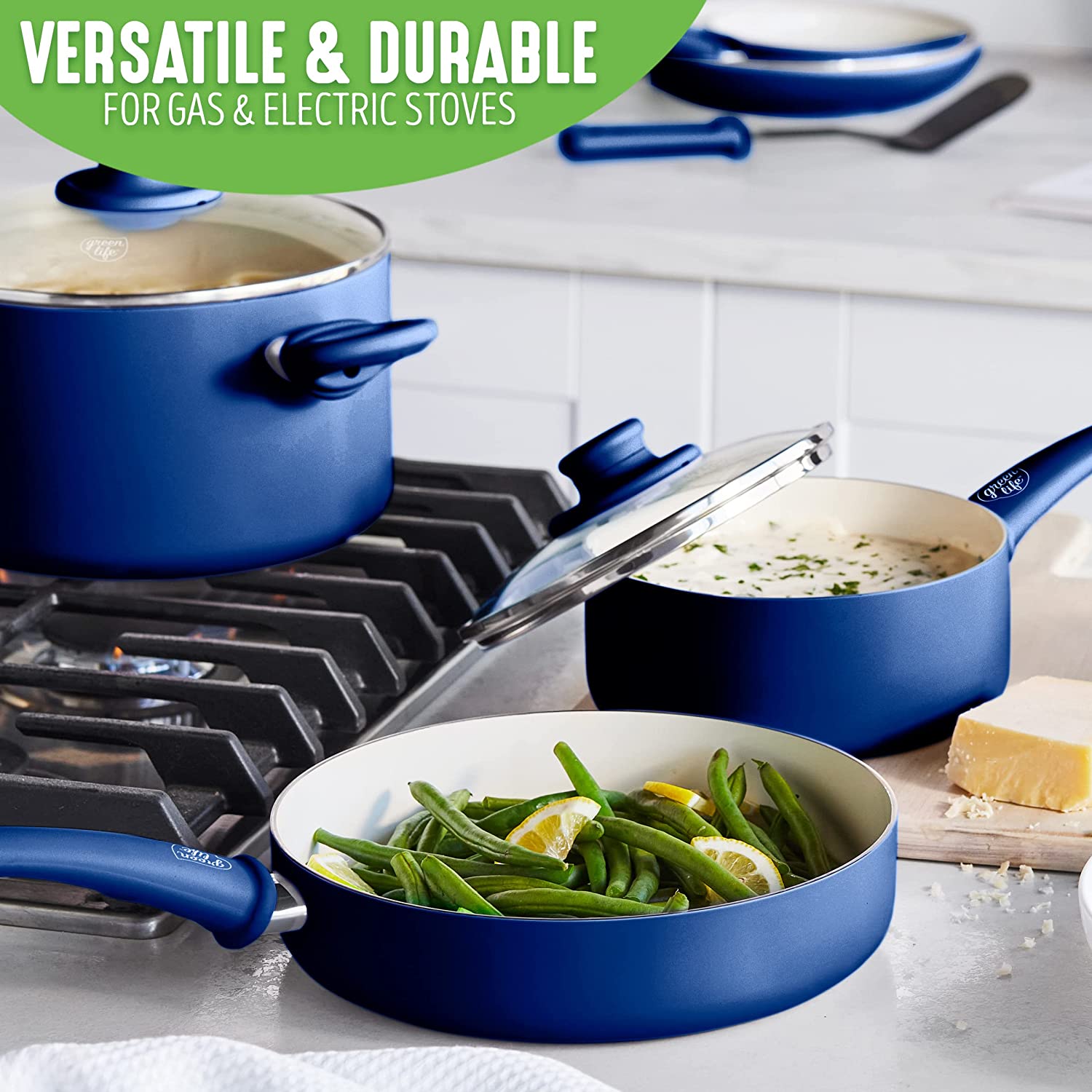 Ceramic non-stick 12-piece pan set
