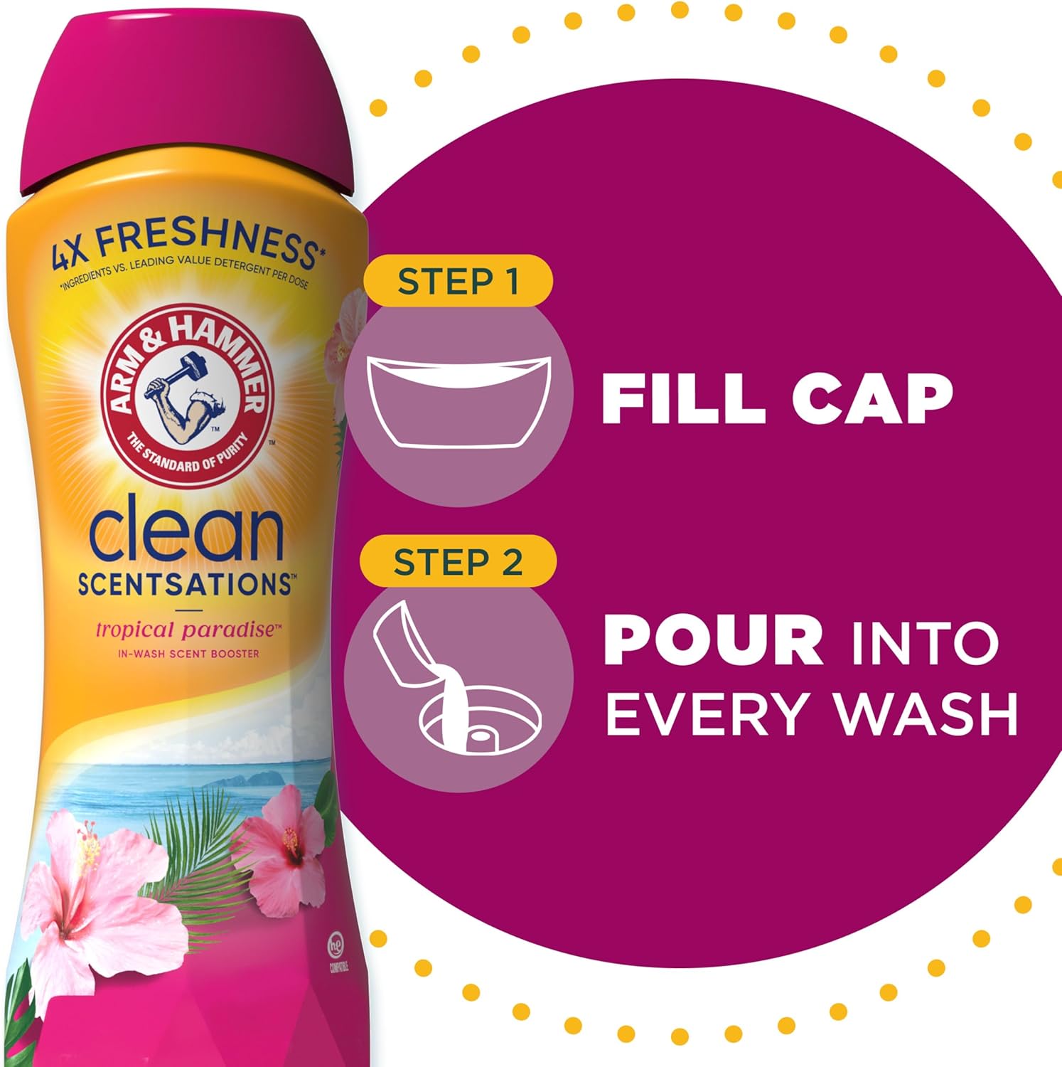 Arm & Hammer In-Wash Scent Booster, Tropical Paradise, 37.8 Ounce