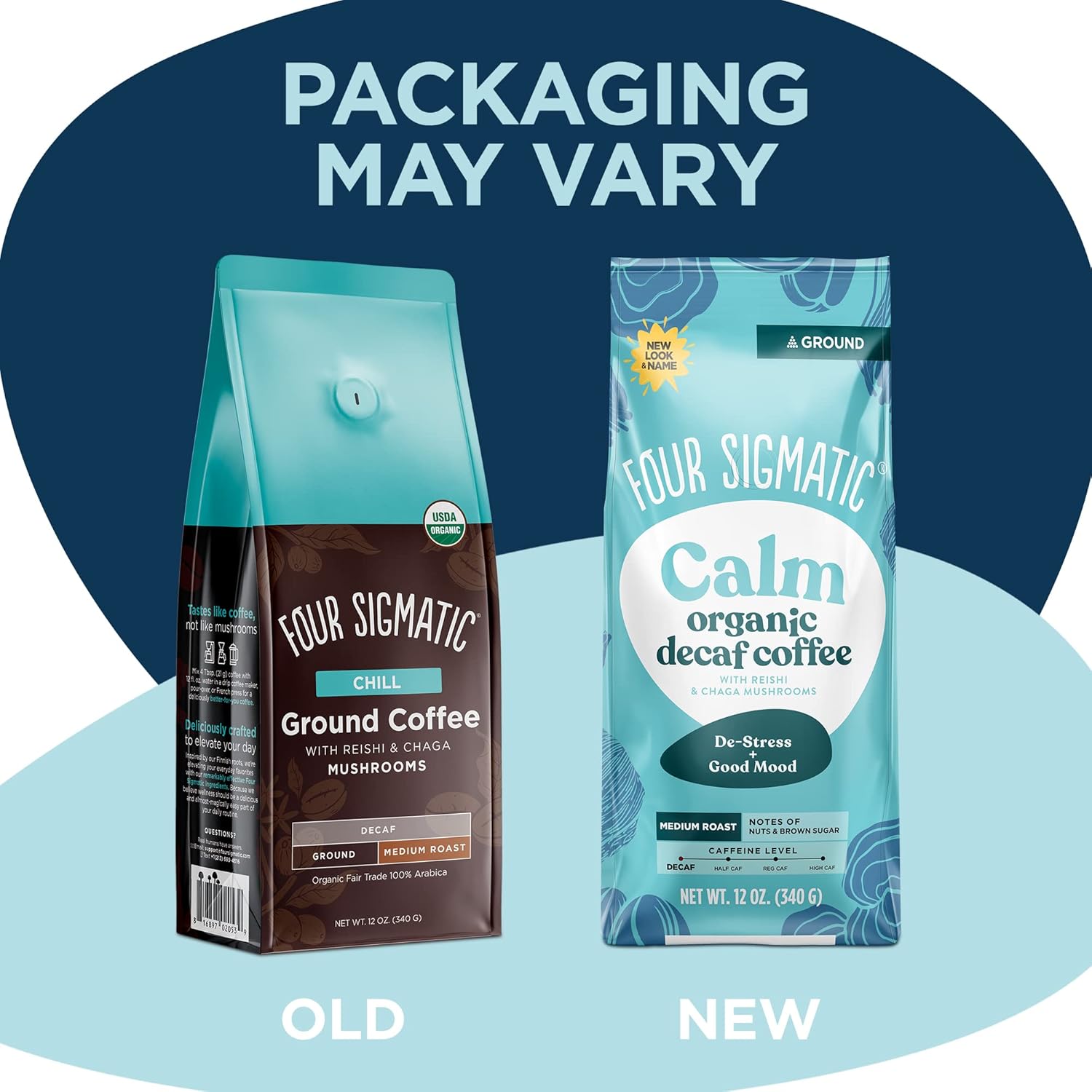 Four Sigmatic Think Mushroom Coffee | Organic Ground Coffee with Lion's Mane Mushroom and Chaga Mushroom | Nootropic Mushroom Coffee for Better Focus and Immune Support | 12oz Bag