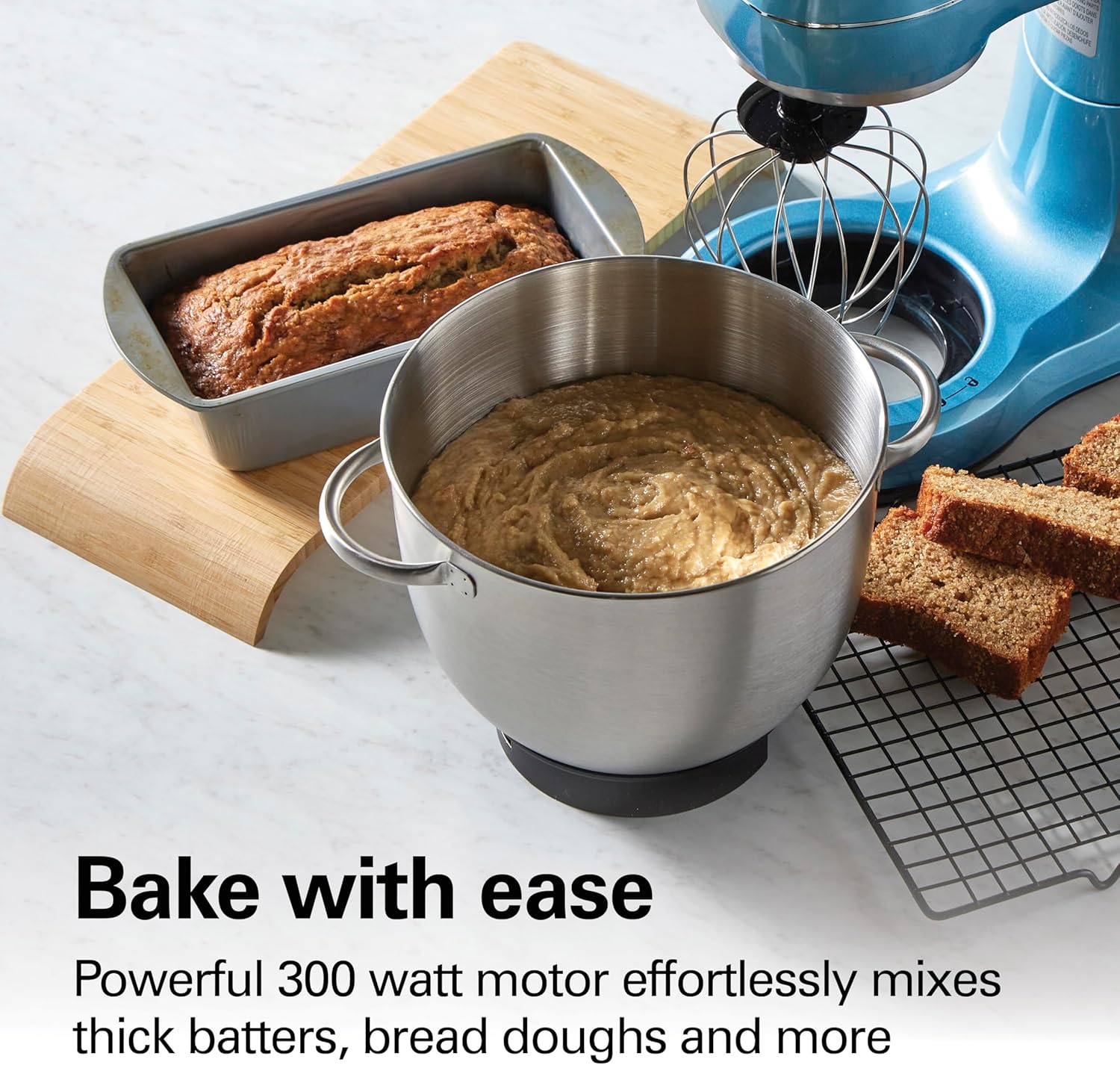 Hamilton Beach Electric Stand Mixer, 4 Quarts, Dough Hook, Flat Beater Attachments, Splash Guard 7 Speeds with Whisk, Black with Top Handle