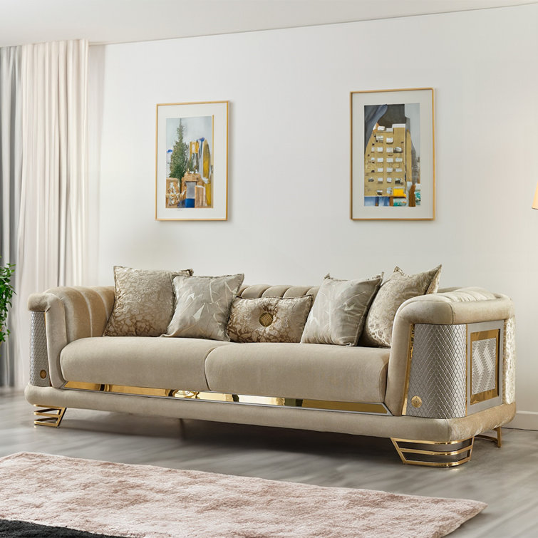 Ratni 4 - Piece Velvet Living Room Set