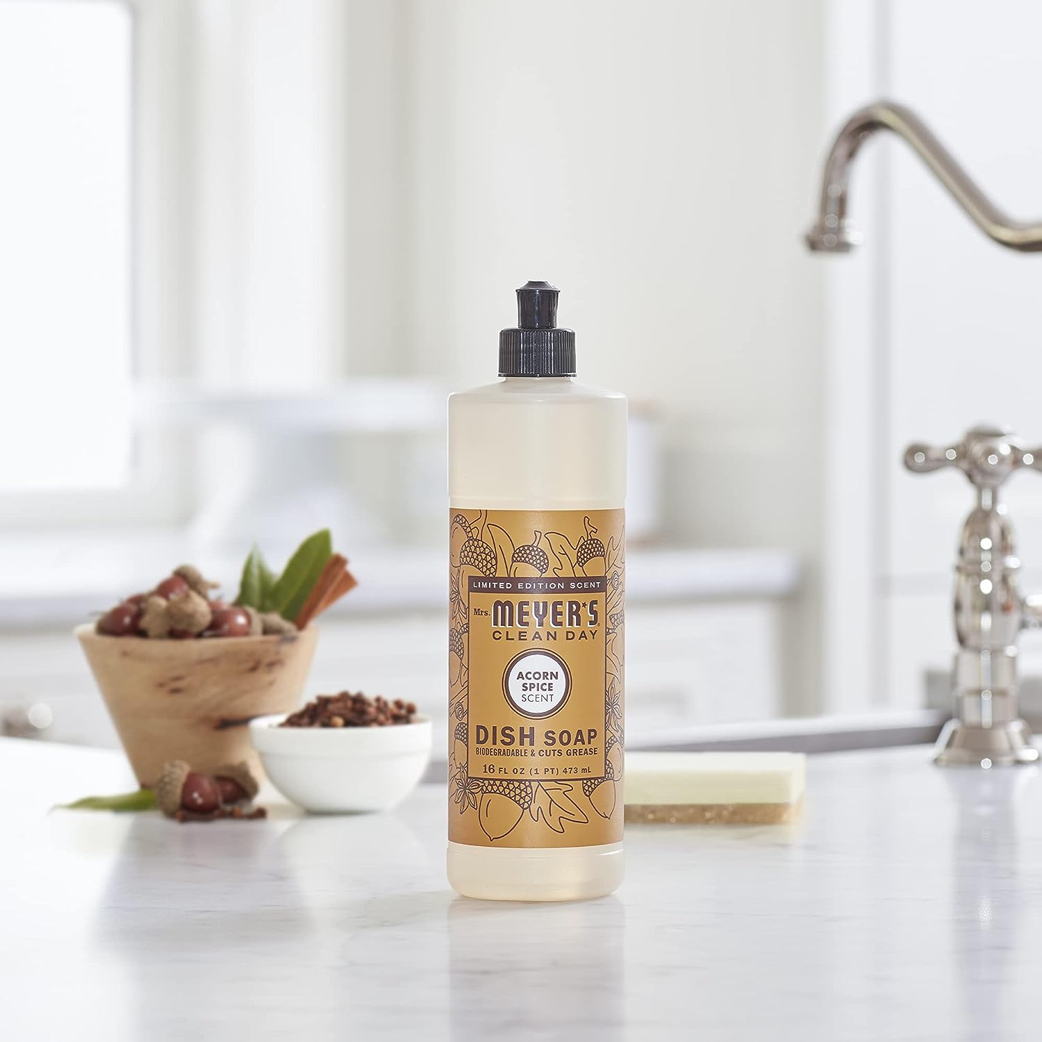 Mrs. Meyer's Liquid Dish Soap, Biodegradable Formula, Lemon Verbena, 16 Fl. Oz - Pack Of 3