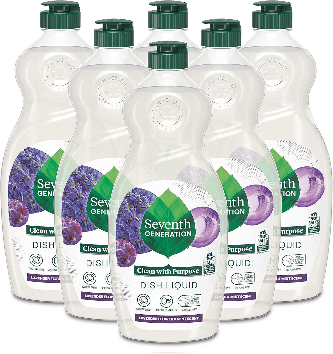 Seventh Generation Dish Liquid Soap Free & Clear liquid soap Pack of 6 Dishwashing Soap Dish Soap for sensitive skin 19 oz