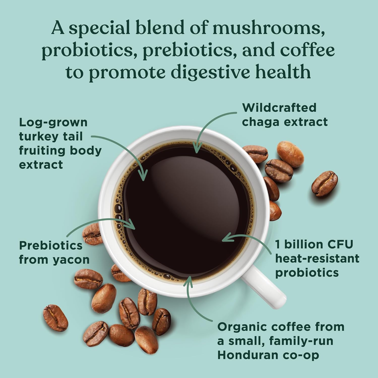 Four Sigmatic Think Mushroom Coffee | Organic Ground Coffee with Lion's Mane Mushroom and Chaga Mushroom | Nootropic Mushroom Coffee for Better Focus and Immune Support | 12oz Bag