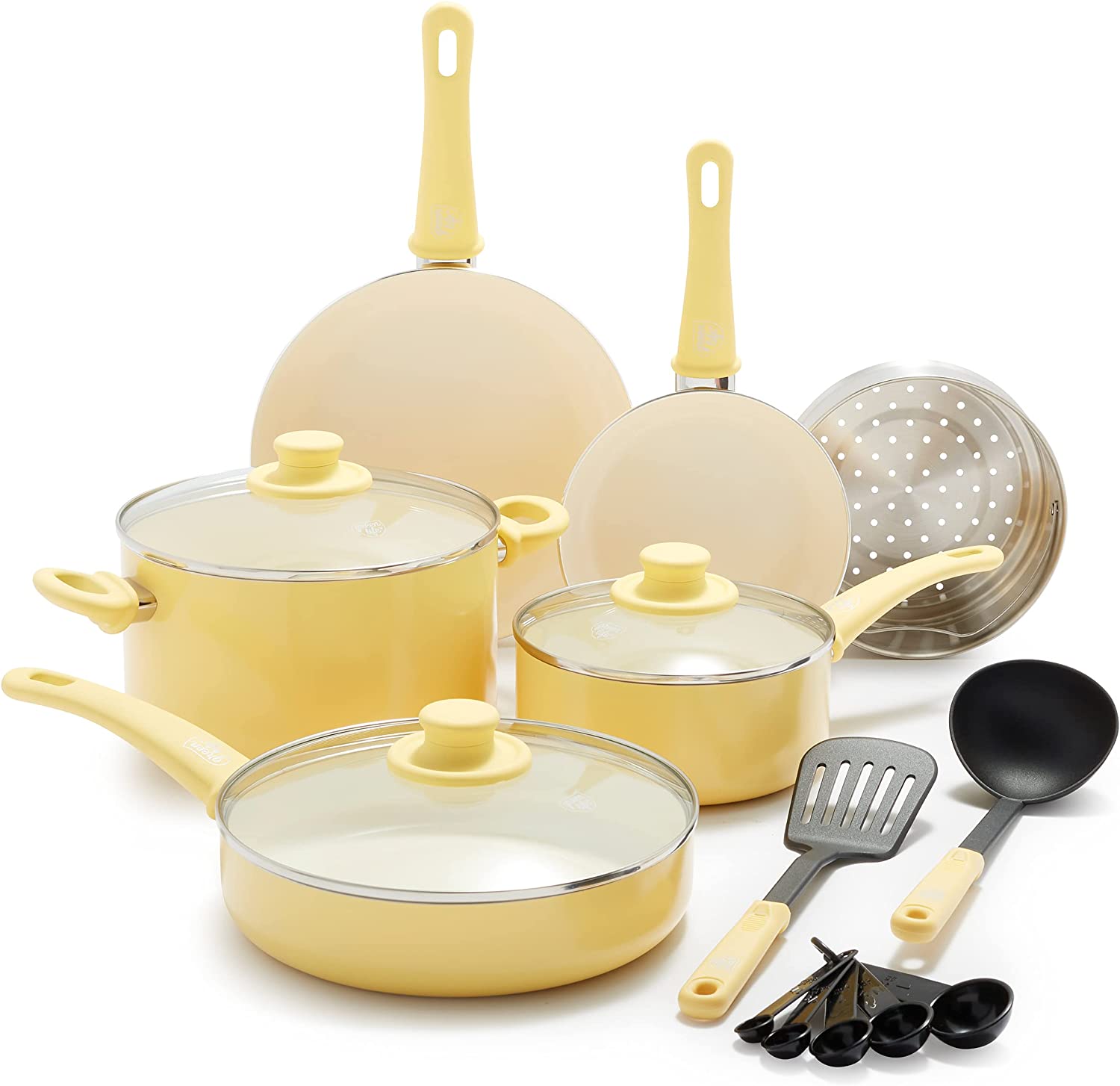 Ceramic non-stick 12-piece pan set