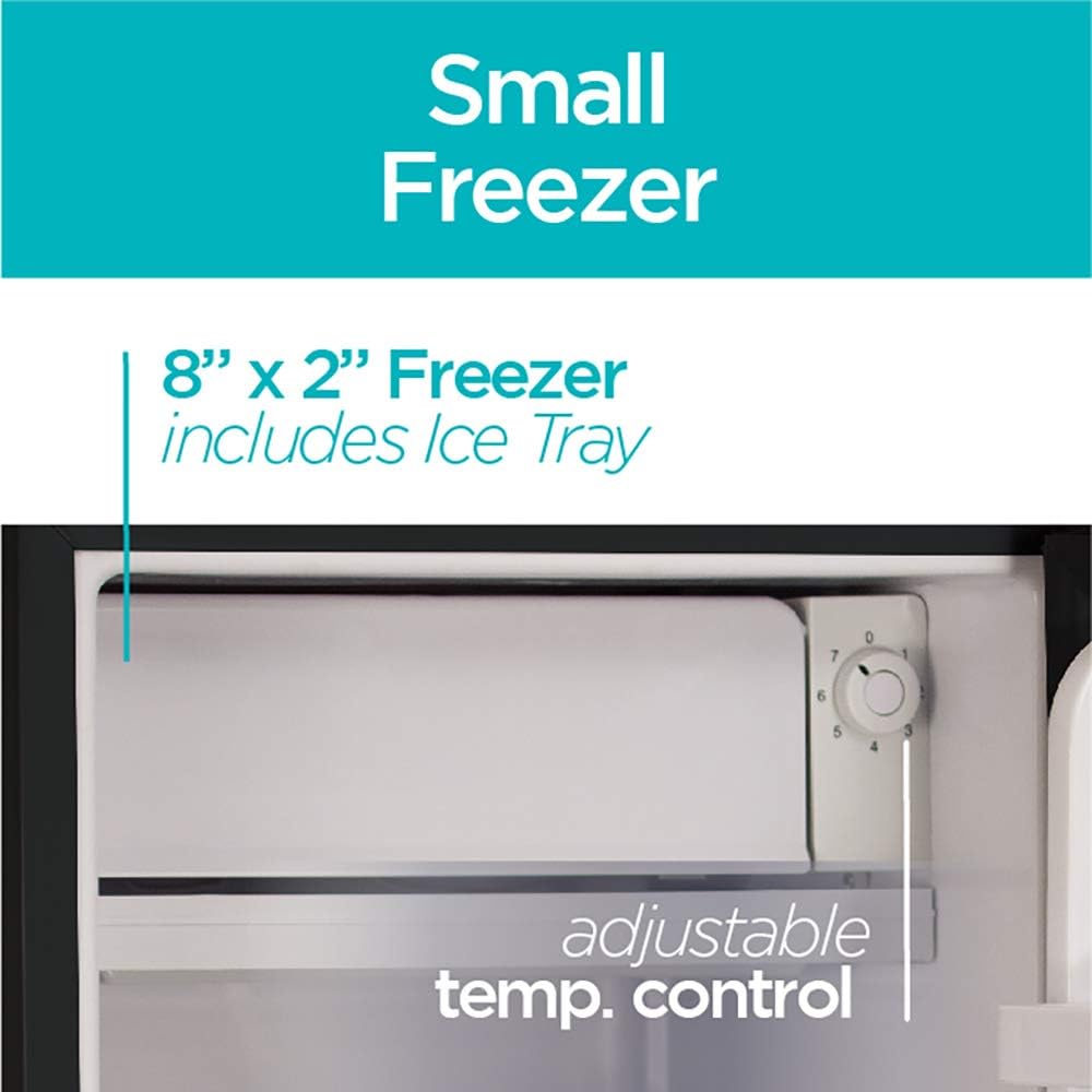 BLACK+DECKER BCRK17B Compact Refrigerator Energy Star Single Door Mini Fridge with Freezer, 1.7 Cubic Feet, Black