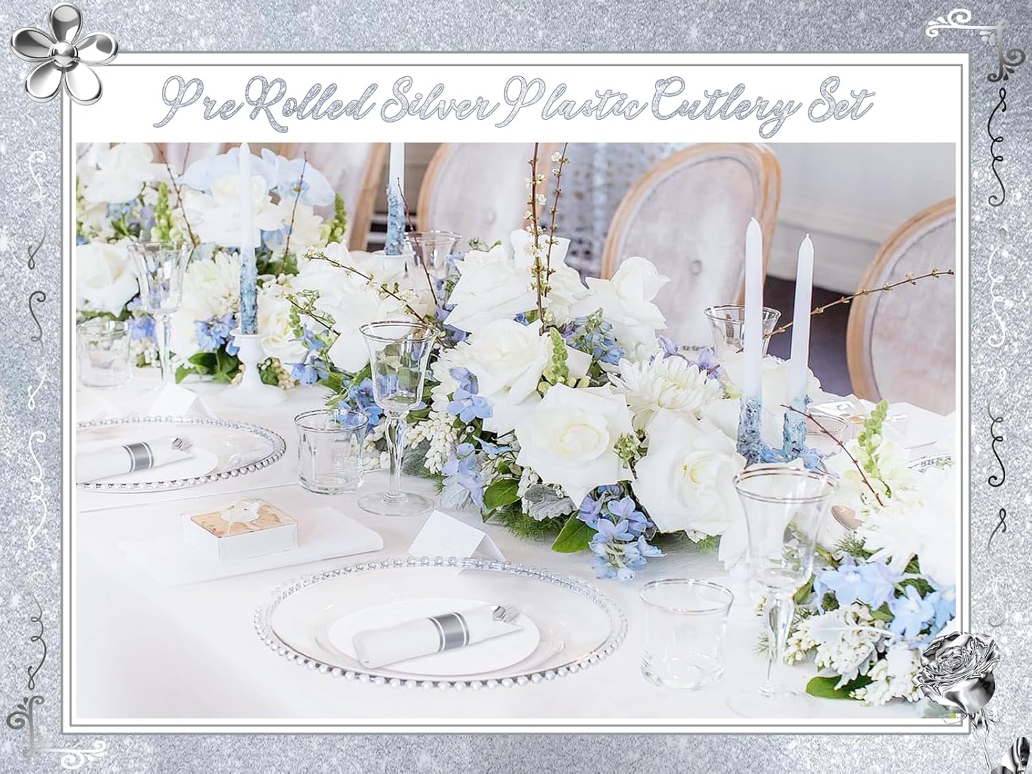 Supernal 60 Pack Pre Rolled Napkins with Gold Plastic Silverware, Premium Disposable Gold Wrapped Cutlery Set Includes: 60 Forks 60 Knives 60 Spoons 60 Napkin for Party