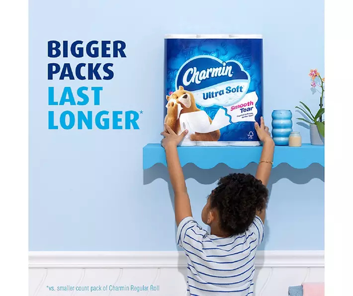 Charmin Ultra Soft Toilet Paper 12 Mega Rolls, 244 Sheets Per Roll