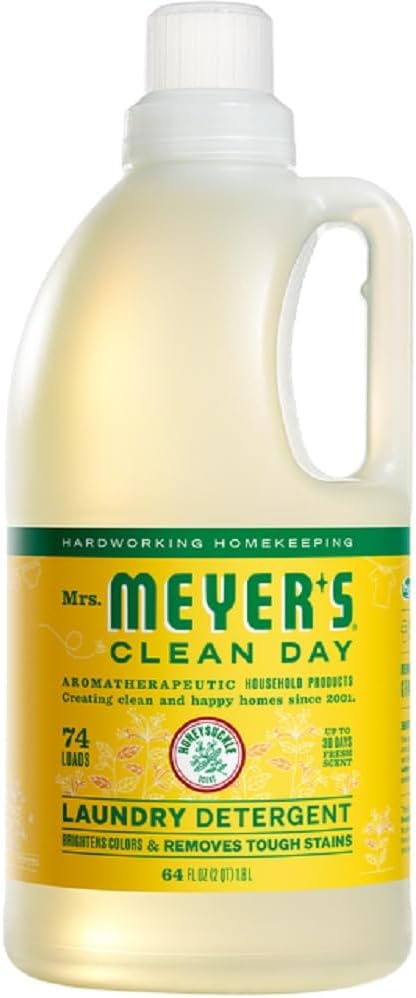 MRS. MEYER'S CLEAN DAY Liquid Laundry Detergent, Biodegradable Formula Infused with Essential Oils, Lavender, 64 oz (64 Loads)