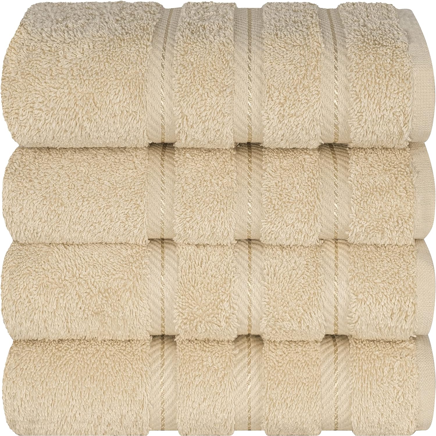 American Soft Linen Luxury 6 Piece Towel Set, 2 Bath Towels 2 Hand Towels 2 Washcloths, 100% Cotton Turkish Towels for Bathroom, Light Grey Towel Sets