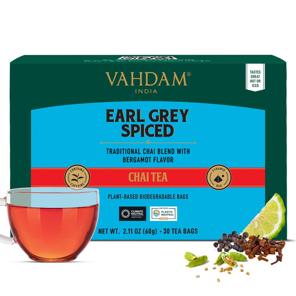 VAHDAM, Organic Turmeric Ginger Herbal Tea Bags (100 Pyramid Tea Bags) Caffeine Free, Non GMO, Gluten Free | 100% Pure Herbal Blend - Savory & Spicy | Plant-Based Tea Bags | Resealable Ziplock Pouch