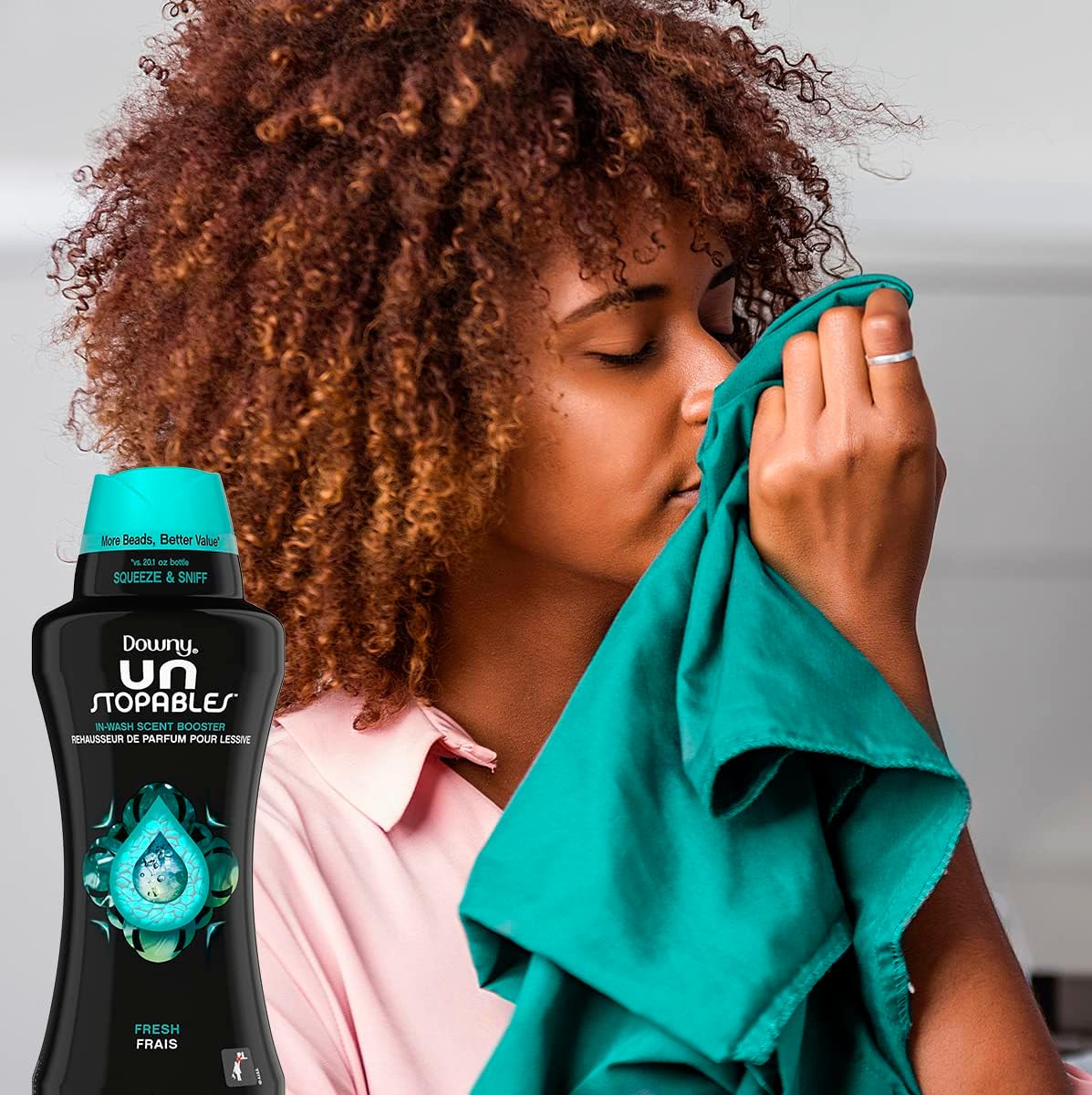 Downy Unstopables In Wash Scent Booster Beads, Fresh Scent, 24 oz, Downy Scent Booster Beads, Unstoppable Laundry Beads, Odor Protection