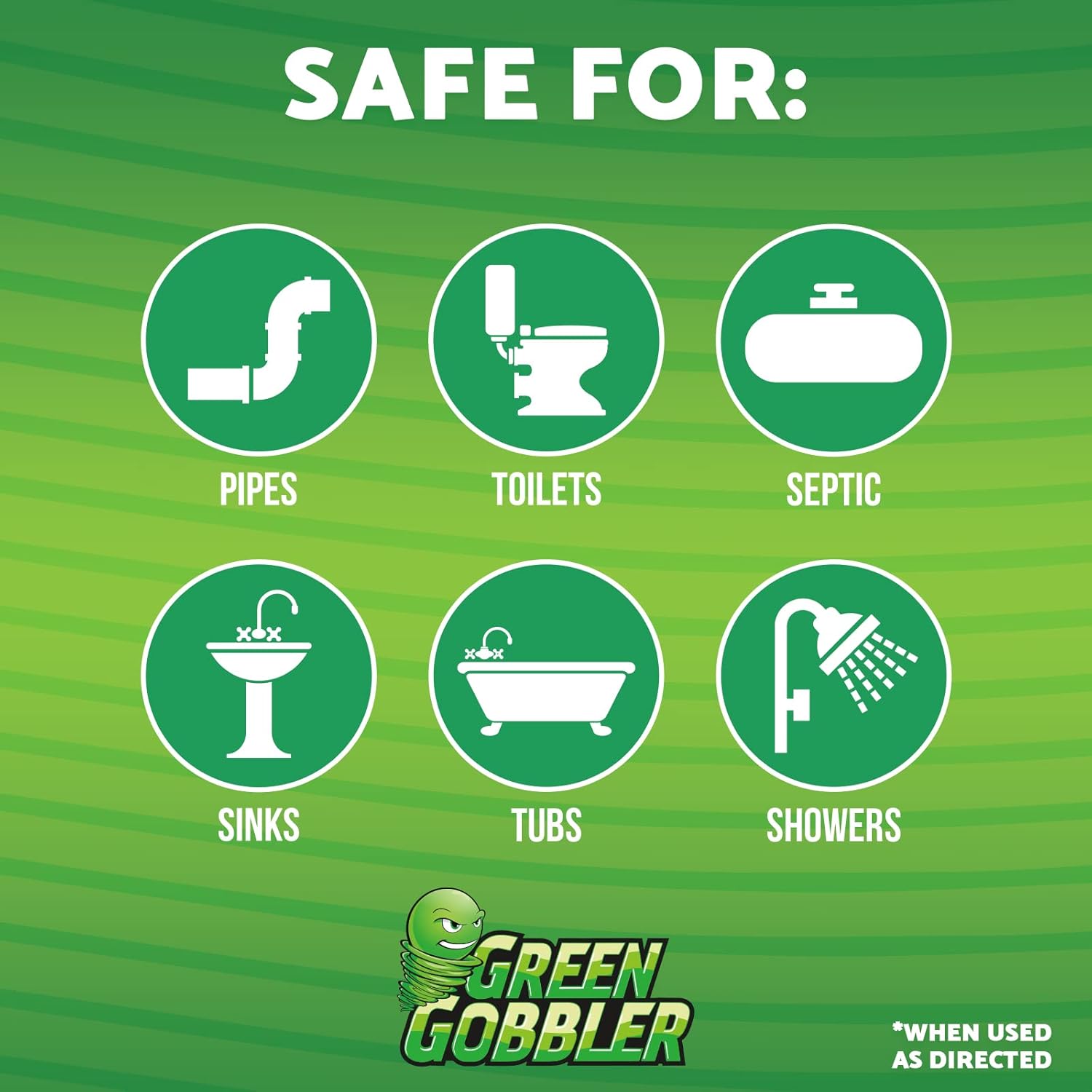 Green Gobbler Drain Cleaner & Deodorizer FRESH SCENT Sticks for Toilet Tanks, Sinks, Bathtub Drains, Washing Machine Drains and Garbage Disposals - 24 Pieces