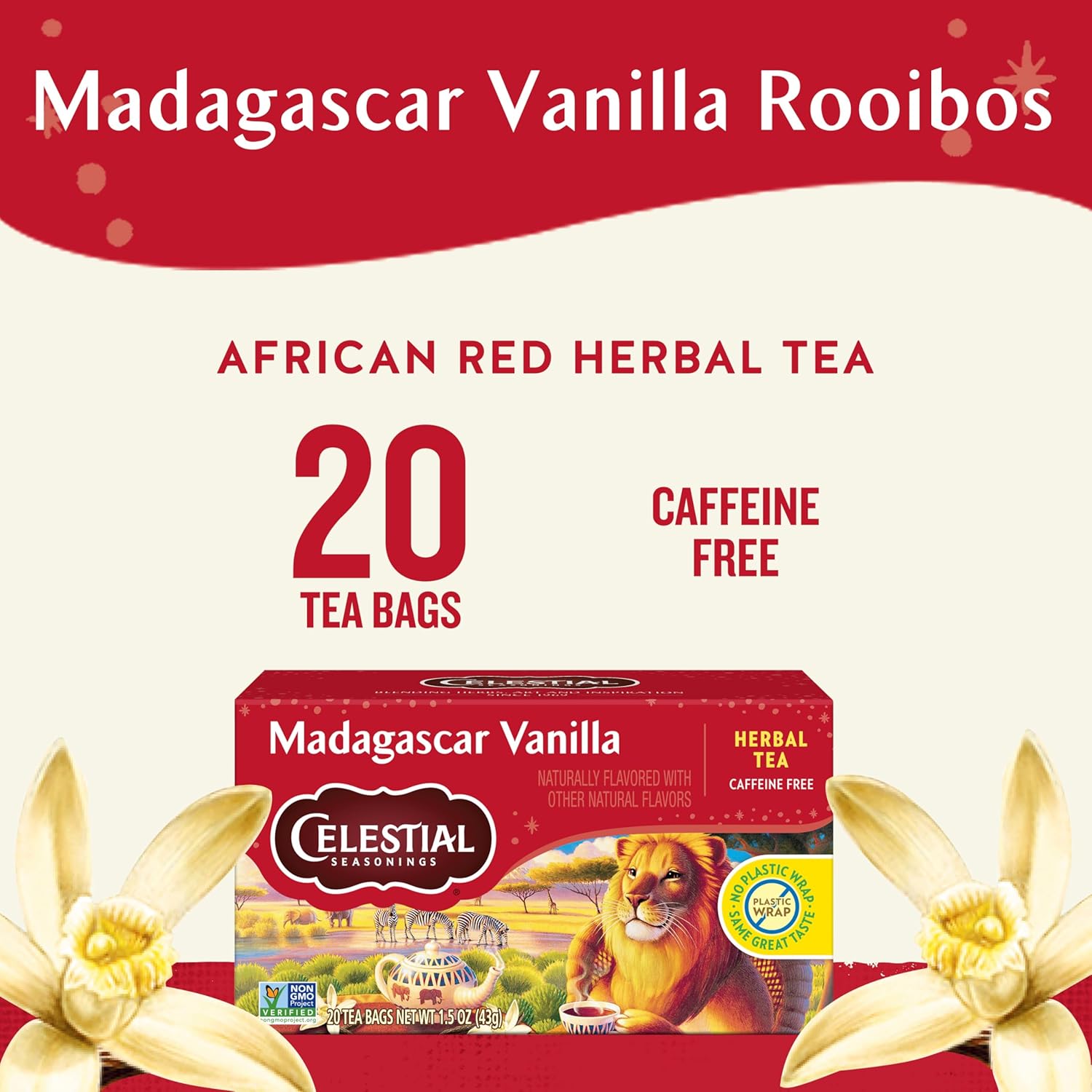 Celestial Seasonings Bengal Spice Herbal Tea, Caffeine Free, 20 Tea Bags Box, (Pack of 6)