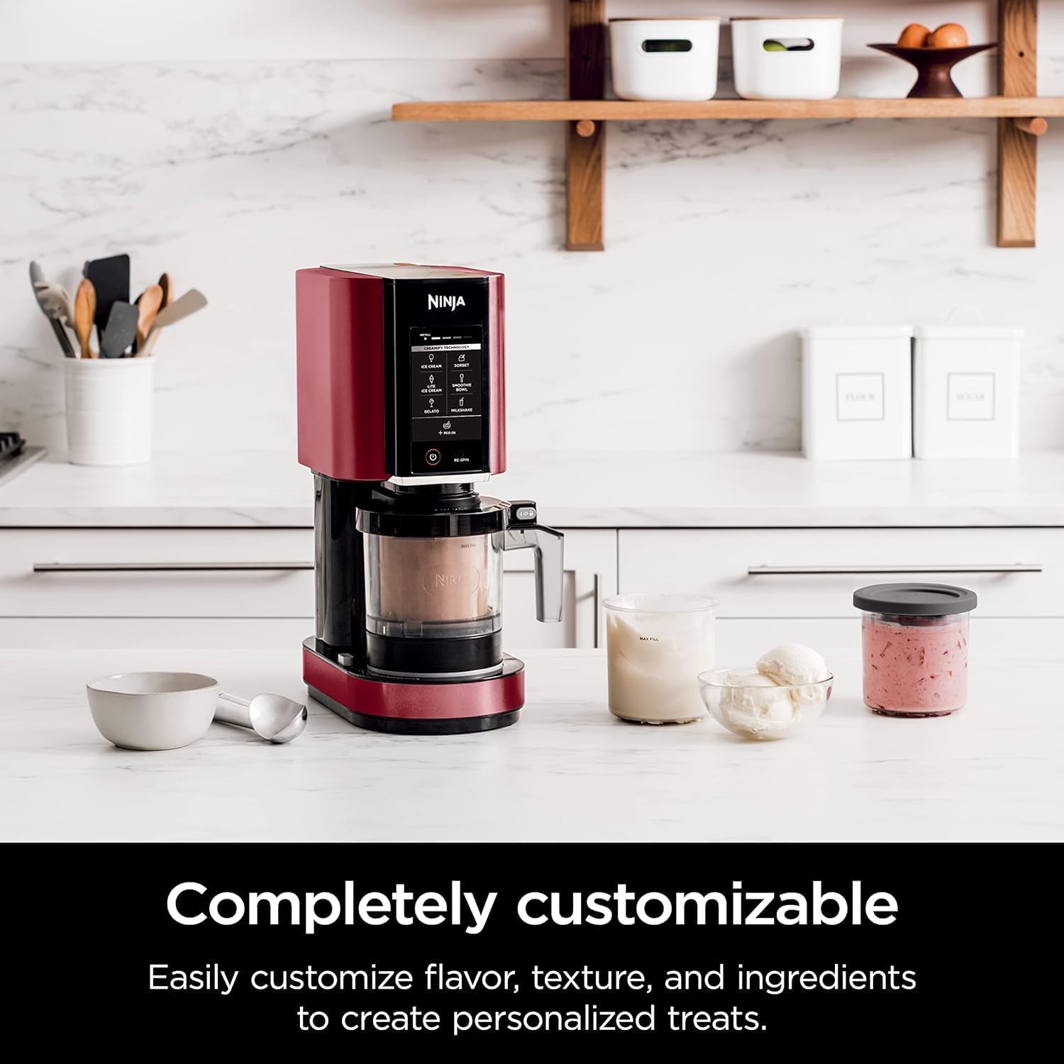 SharkNinja NC301 CREAMi 7-In-1 Ice Cream Maker with 7 Custom Frozen Treat Modes and Easy 3-Step Treat Preparation (Cloud Silver, Renewed)
