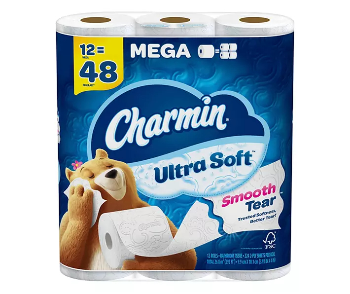 Charmin Ultra Soft Toilet Paper 12 Mega Rolls, 244 Sheets Per Roll