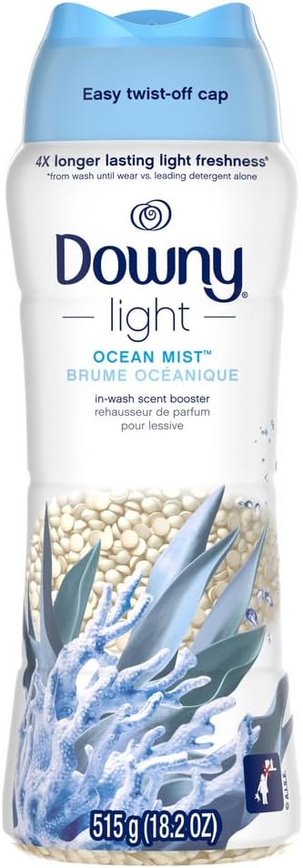 Downy Light In Wash Scent Booster Beads, Ocean Mist Scent, 24 oz, Downy Scent Booster Beads, Laundry Beads, No Heavy Perfumes