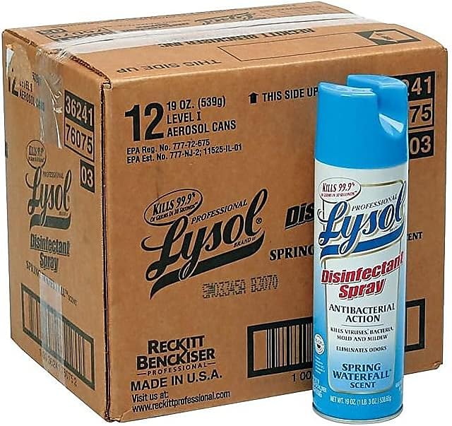 Lysol Disinfectant Spray, Sanitizing and Antibacterial Spray, For Disinfecting and Deodorizing, Lemon Breeze, 19 Fl Oz (Pack of 2), Packaging May Vary