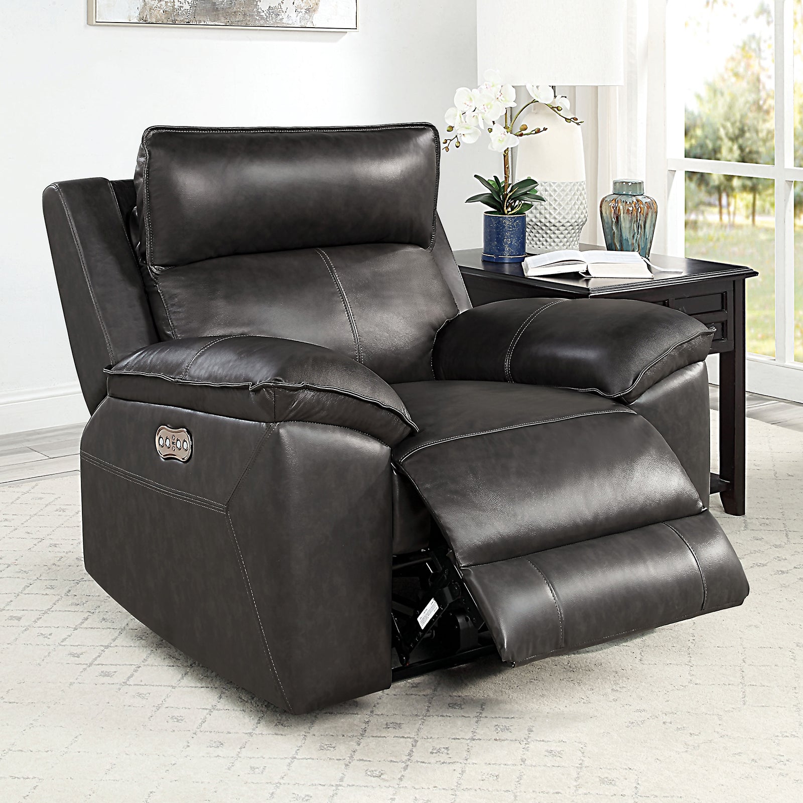 GEORDI Power Recliner, Dark Gray