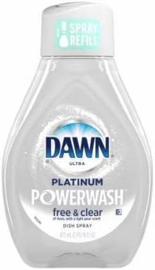 Dawn Platinum Powerwash Dish Spray, Dish Soap Cleaning Spray, Apple Scent Refill, 16 Fl Oz (Pack of 6) (Packaging may vary), Dish Soap Spray