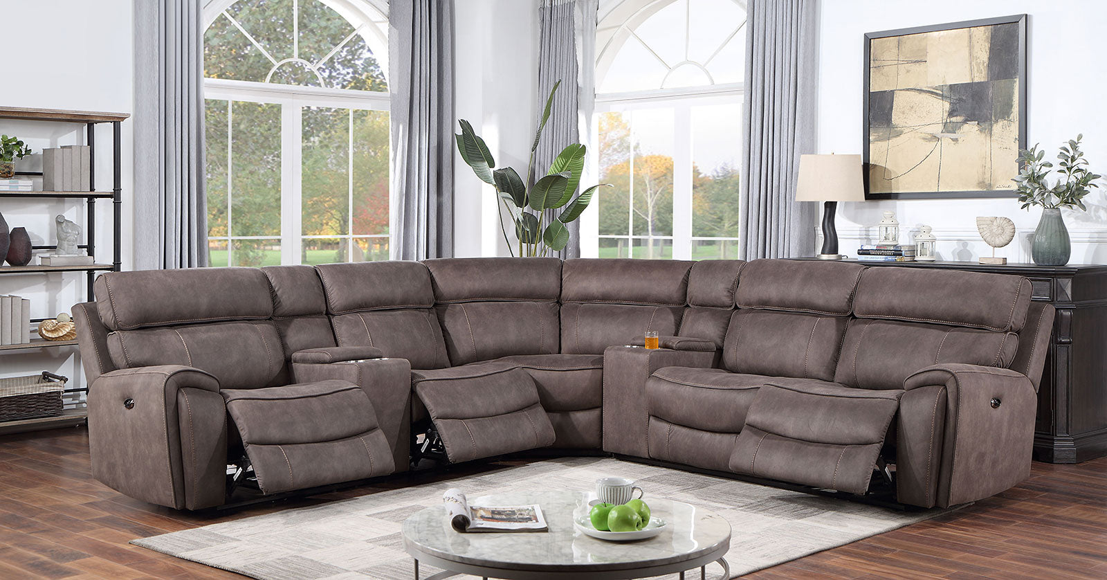 CURTIS Power Sectional, Brown