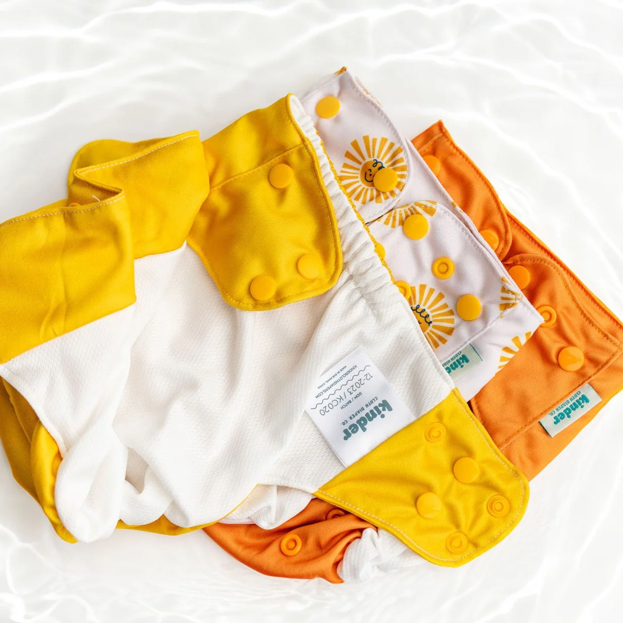 Kinder Cloth Diaper Co. Set of 3 Reusable Swim Diapers with Athletic Wicking Jersey (7-60lbs)