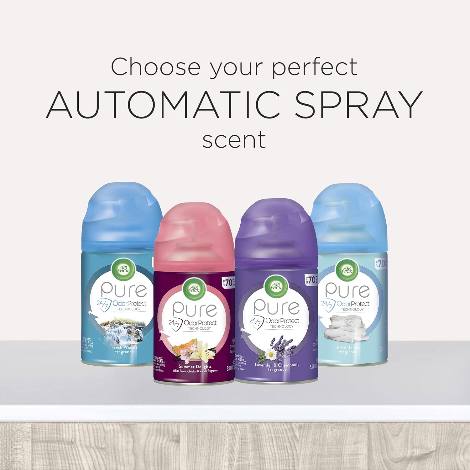Air Wick Automatic Air Freshener Spray Refill, 2ct, Fresh Waters, Odor Neutralization, Essential Oils