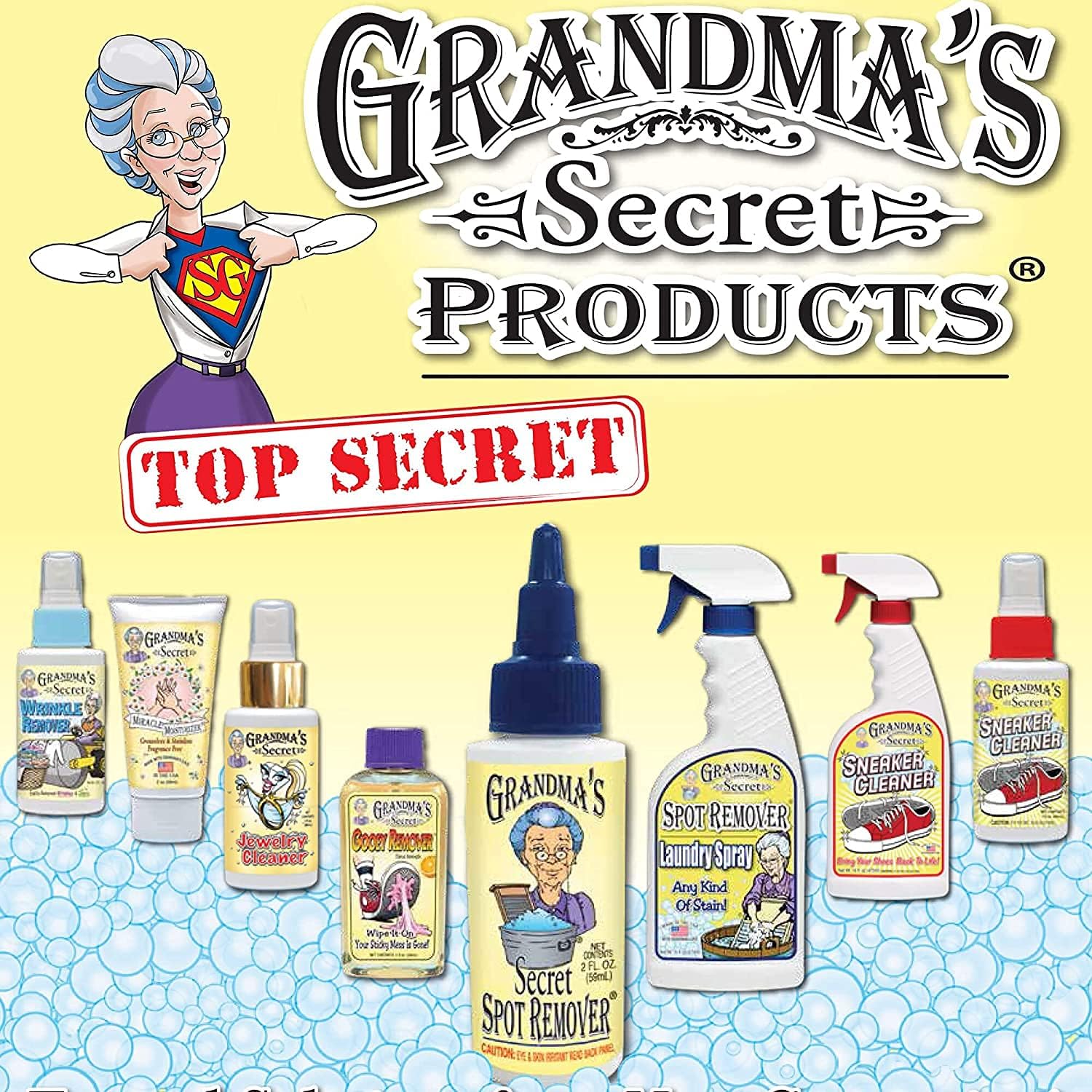 Grandma's Secret Spot Remover Laundry Spray - Chlorine, Bleach and Toxin-Free Fabric Stain Remover for Clothes - Removes Oil, Paint, Blood and Pet Stains - 16 Oz, 2 Pack