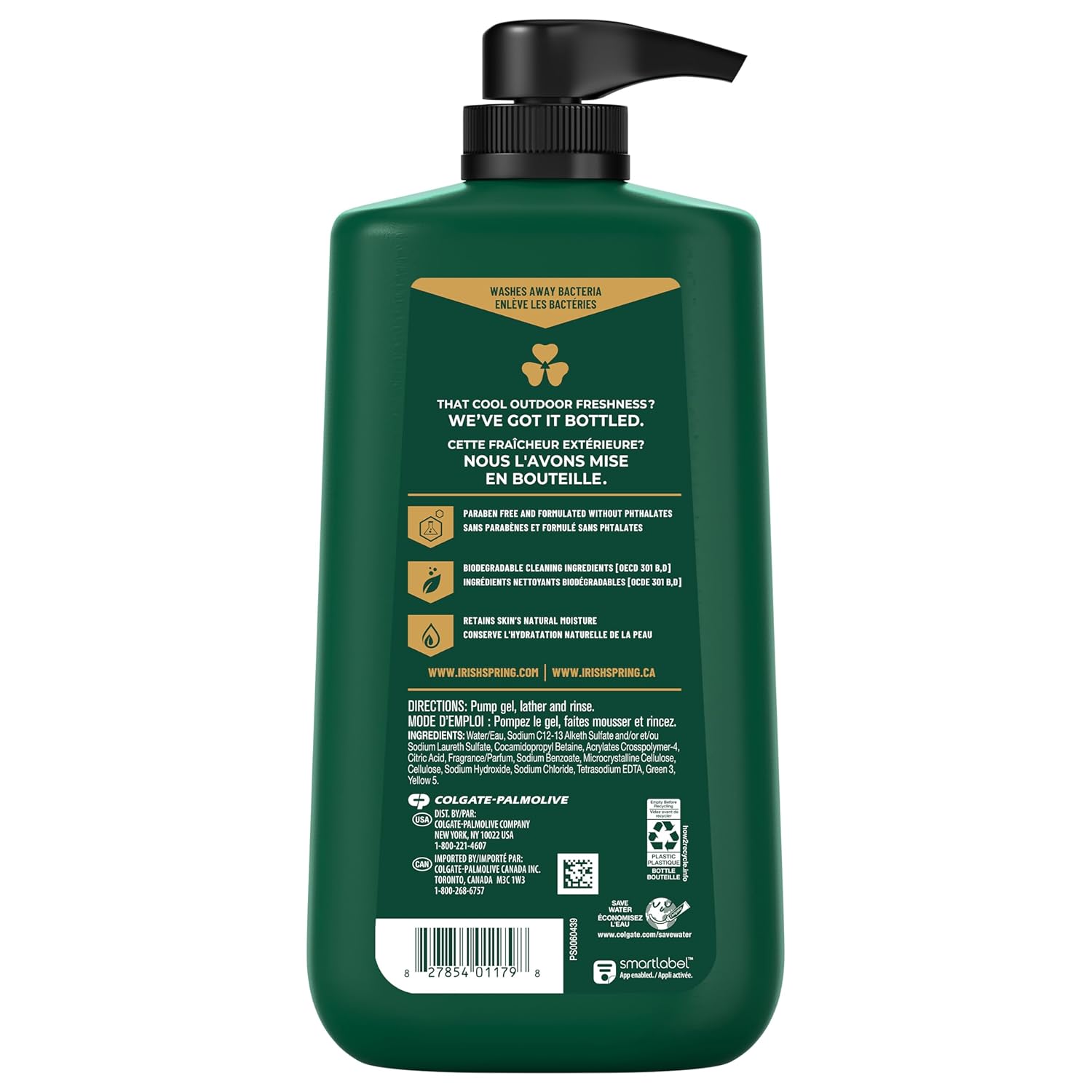 Irish Spring Mens Body Wash, Moisture Blast Body Wash for Men, Feel Fresh All Day, 30 Oz Pump Bottle
